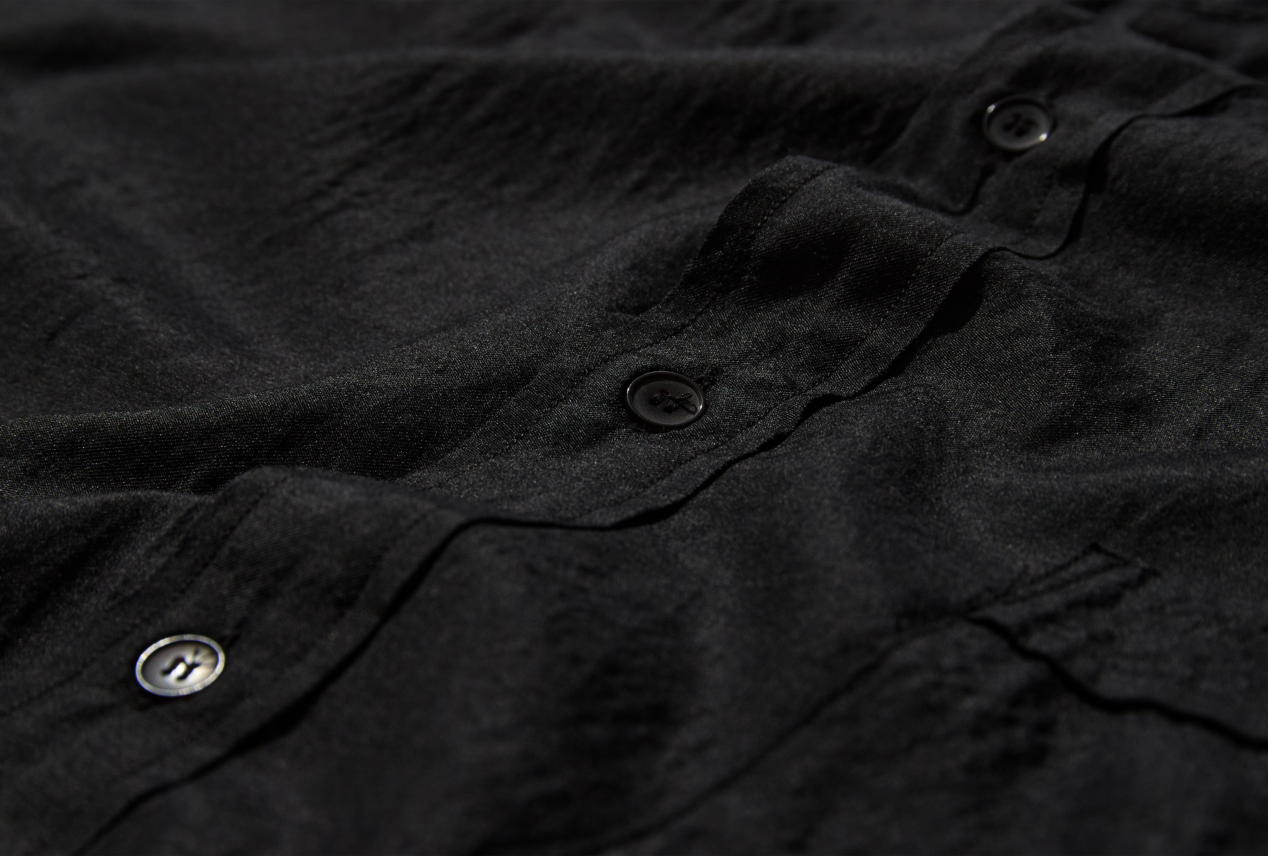 WOOL SILK PULLOVER SHIRT B01-02005 Charcoal
