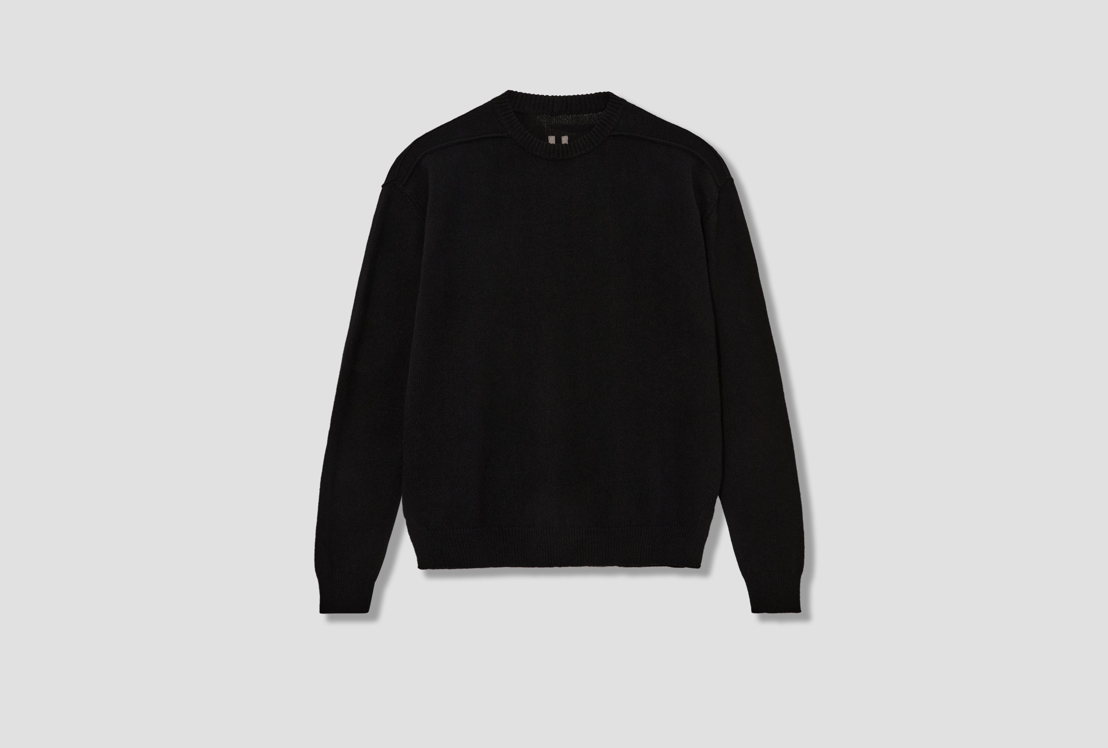 ROUND NECK - BOILED RECYCLED CASHMERE KNIT / BLACK RU02E1684 WSBR