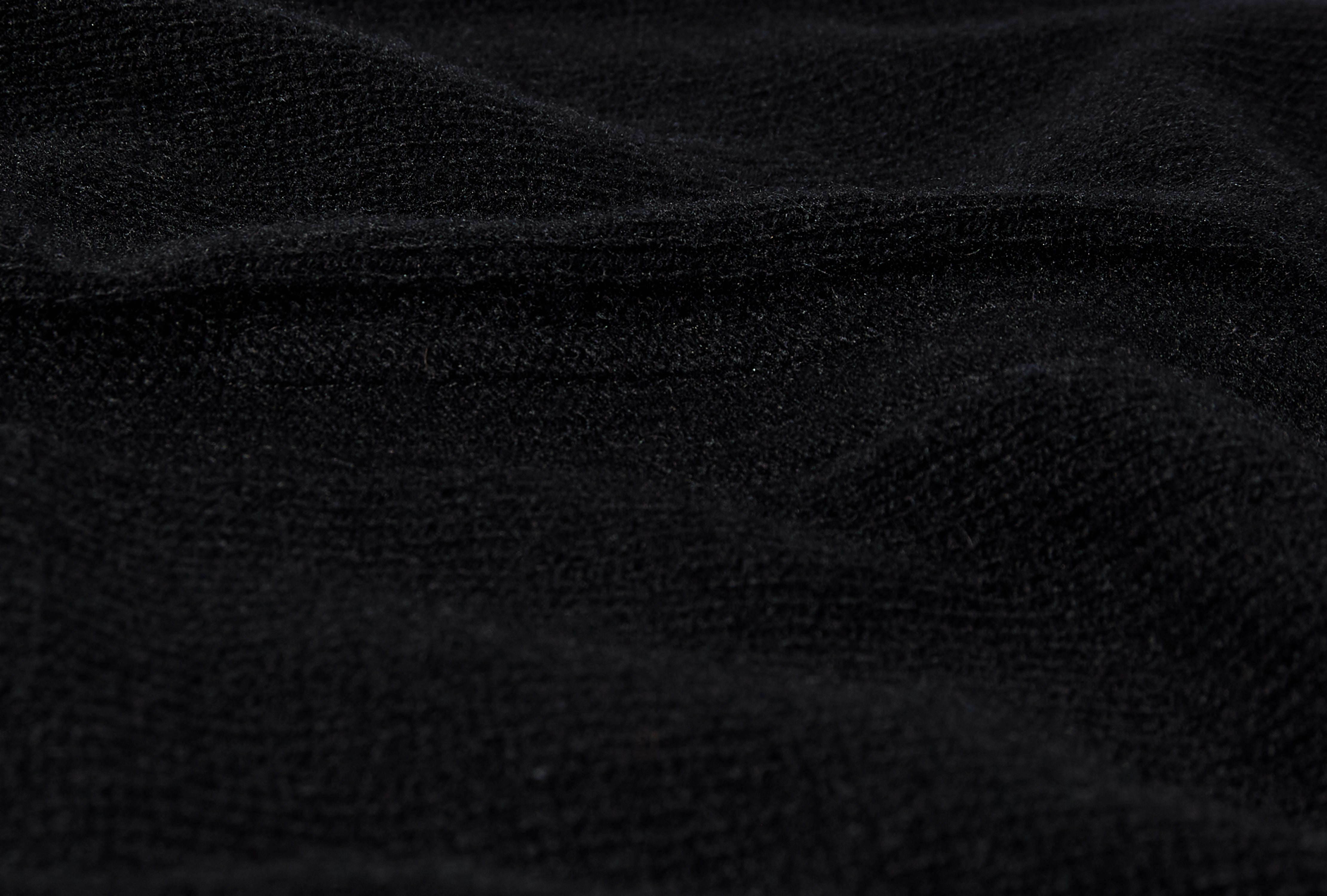 ROUND NECK - BOILED RECYCLED CASHMERE KNIT / BLACK RU02E1684 WSBR