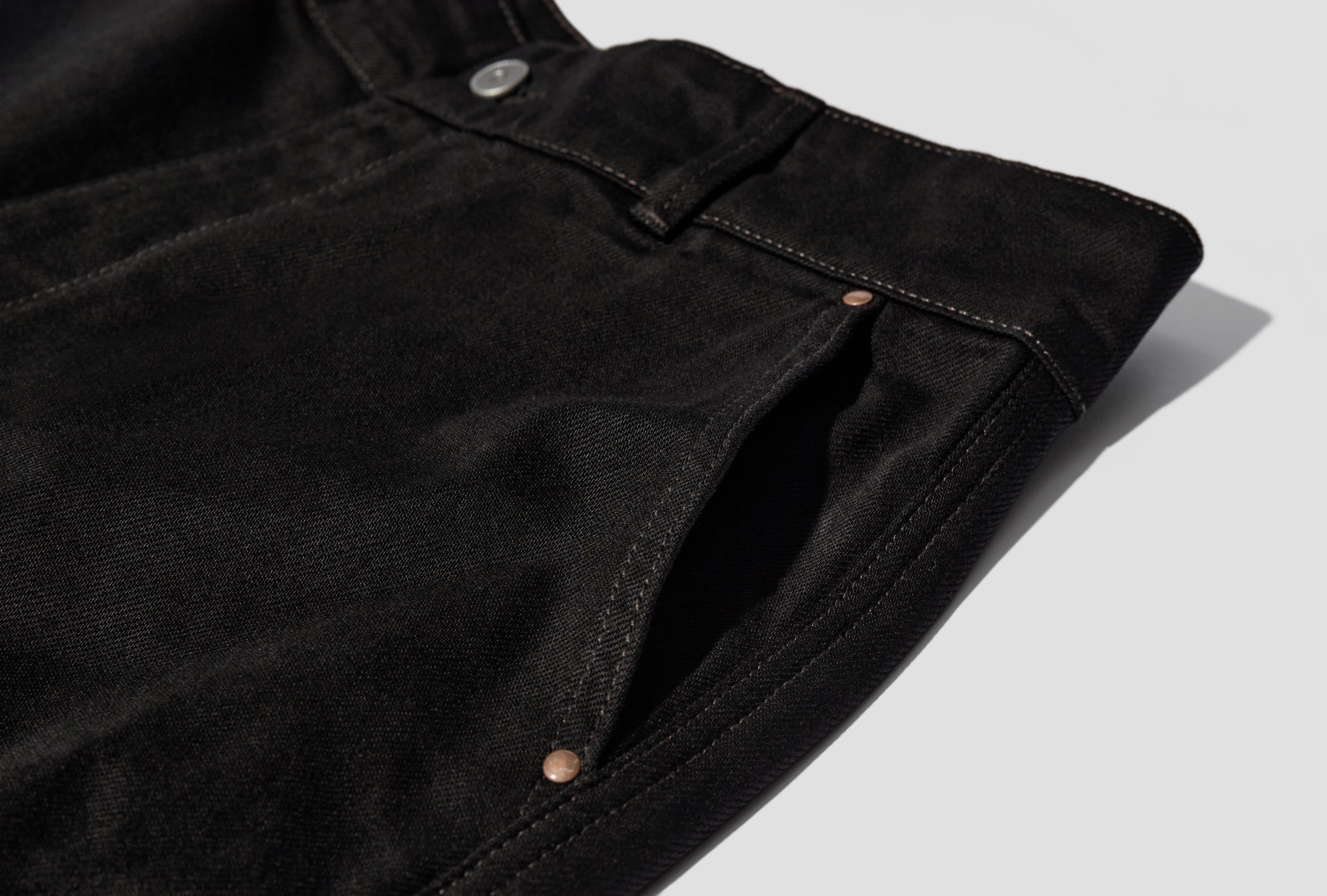 MAXI BARREL WORKWEAR PANTS - HEAVY BLACK DENIM PA1261 LD1055 Black