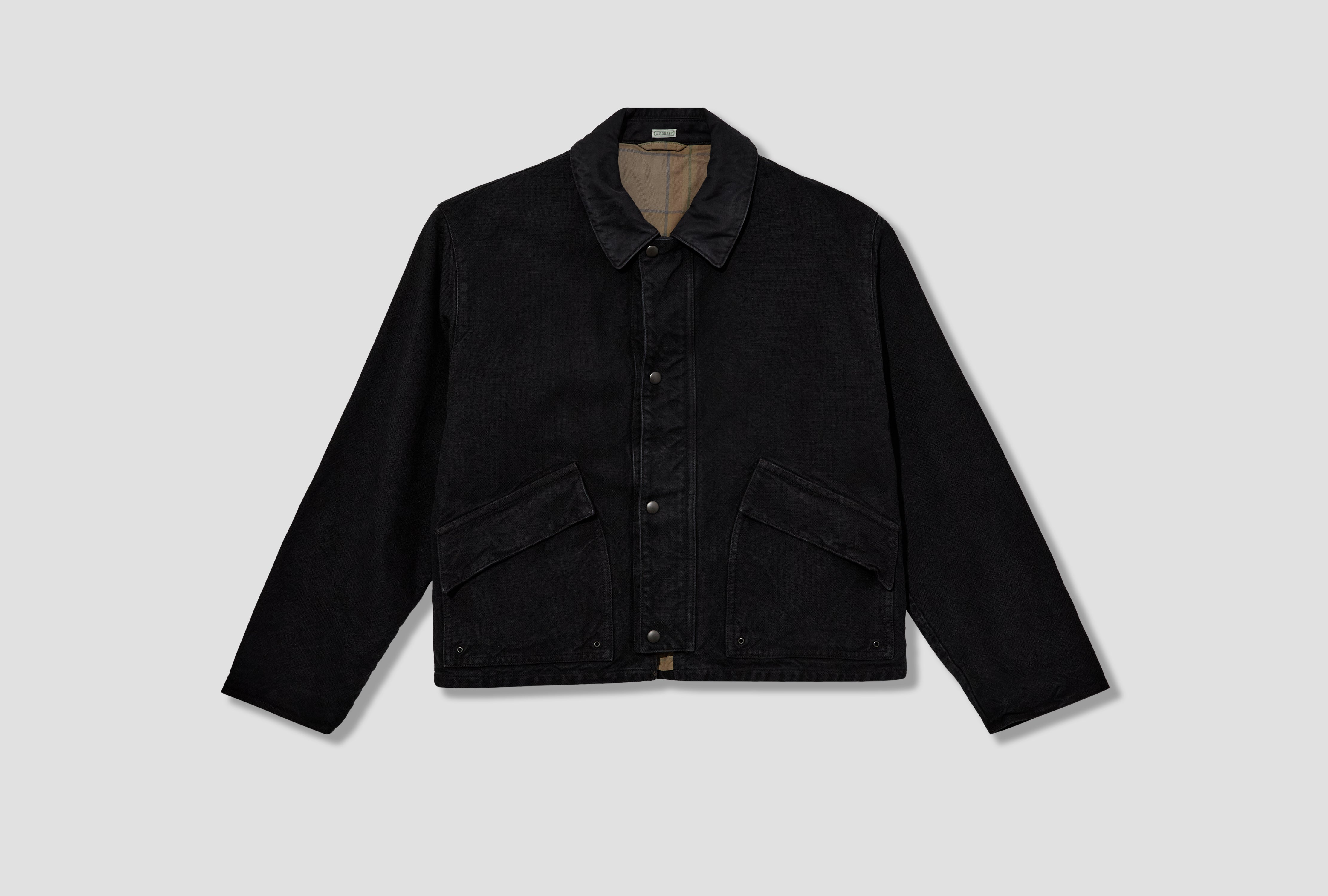 VINTAGE SILK HEMP HUNTING JACKET 25AAP-01-25 Black