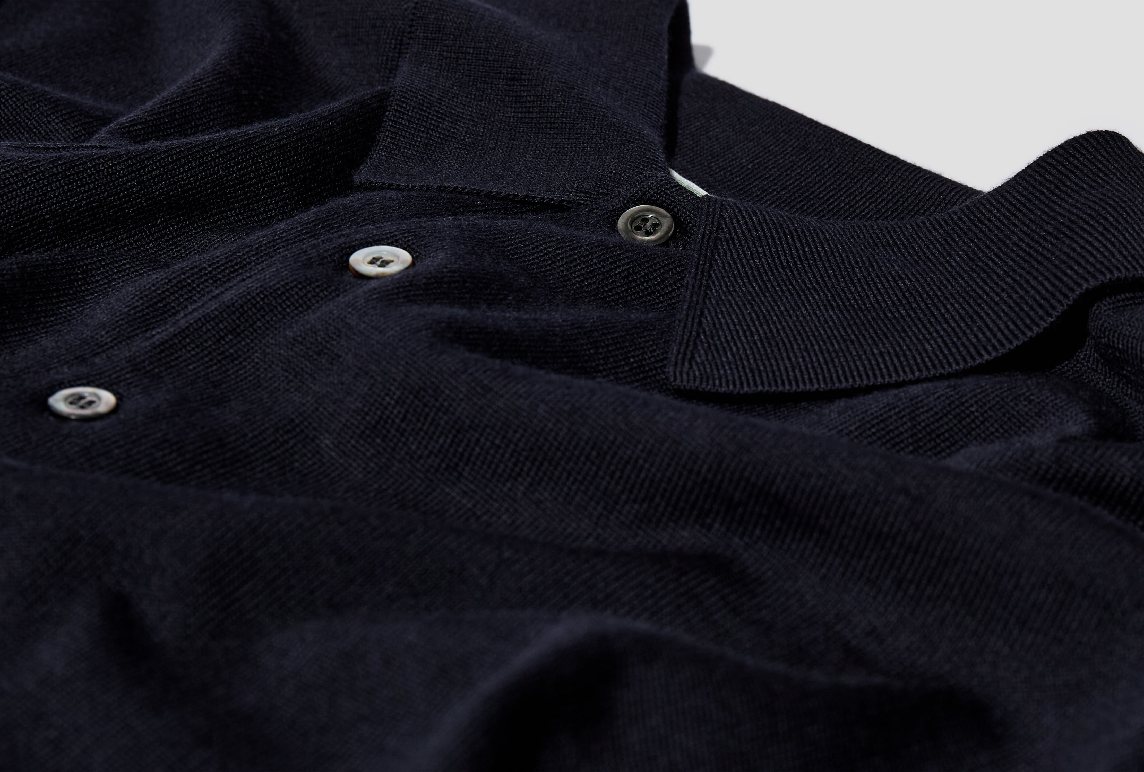 WOOL KNIT L/S POLO SHIRTS 25AAP-03-08 Navy