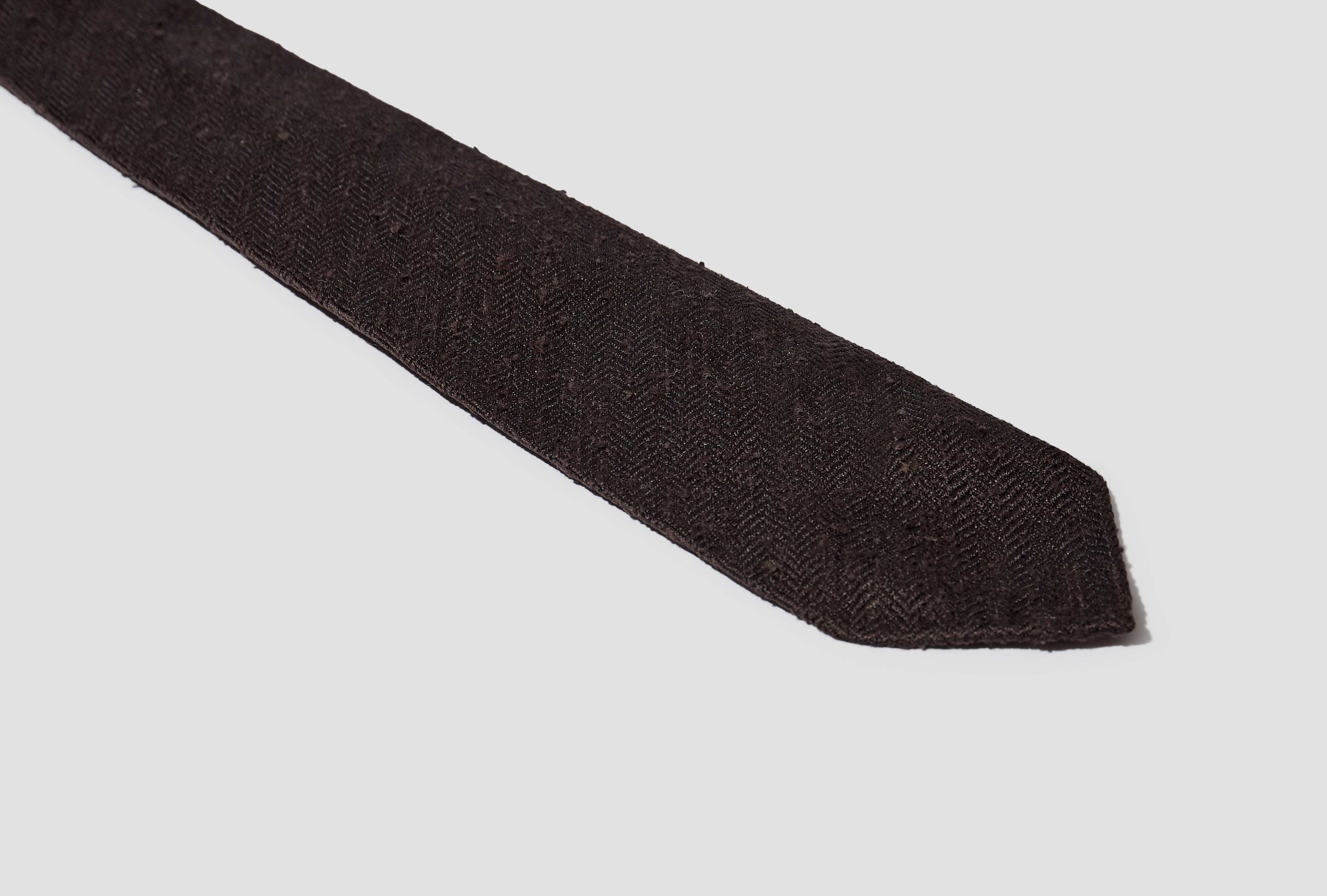 SOLID SHANTUNG SILK TIE DR1AAR 25642-02 Brown