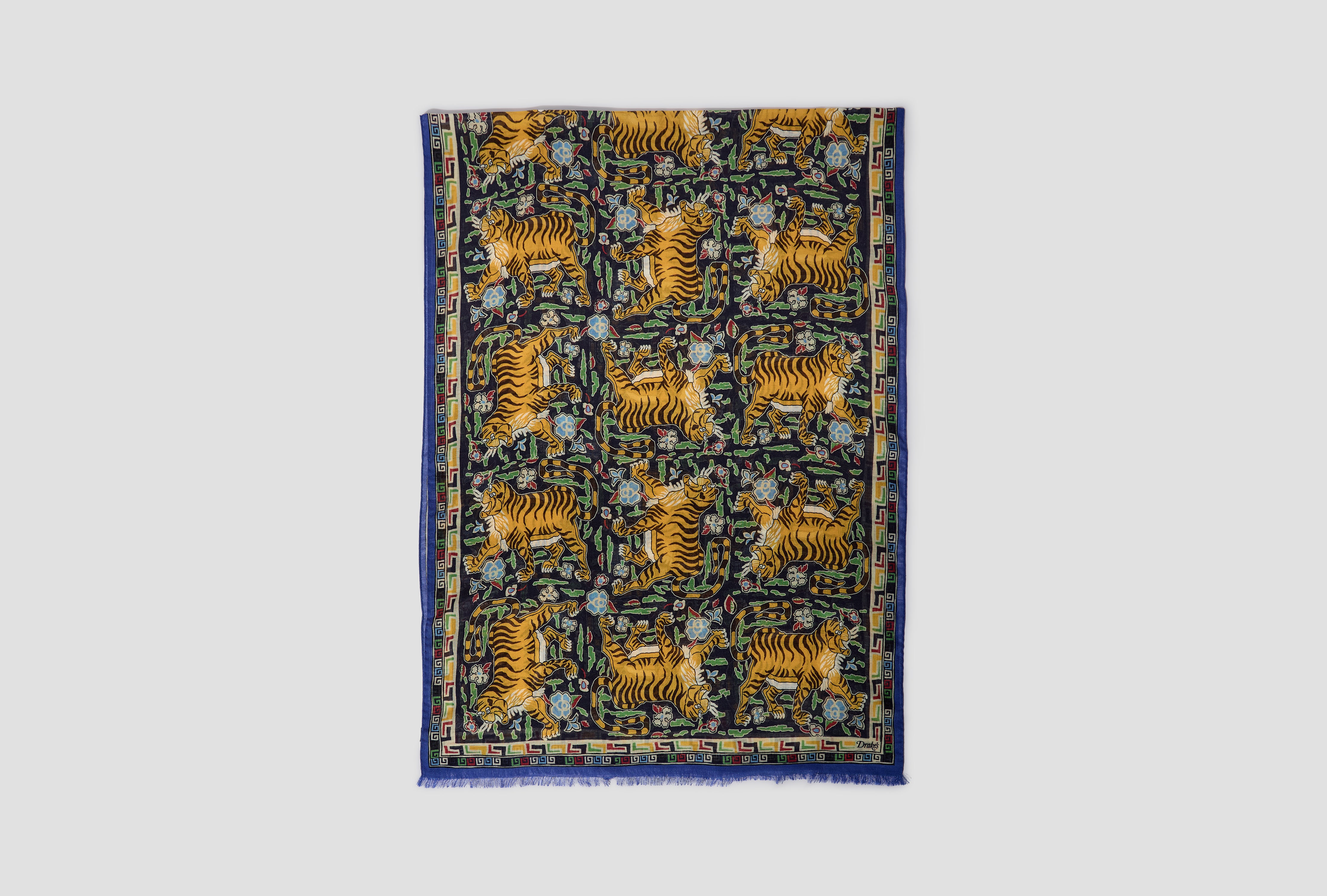 ARCHIVAL JUMBO TIGER PRINTED SCARF DR1AB1 25714-01 Navy