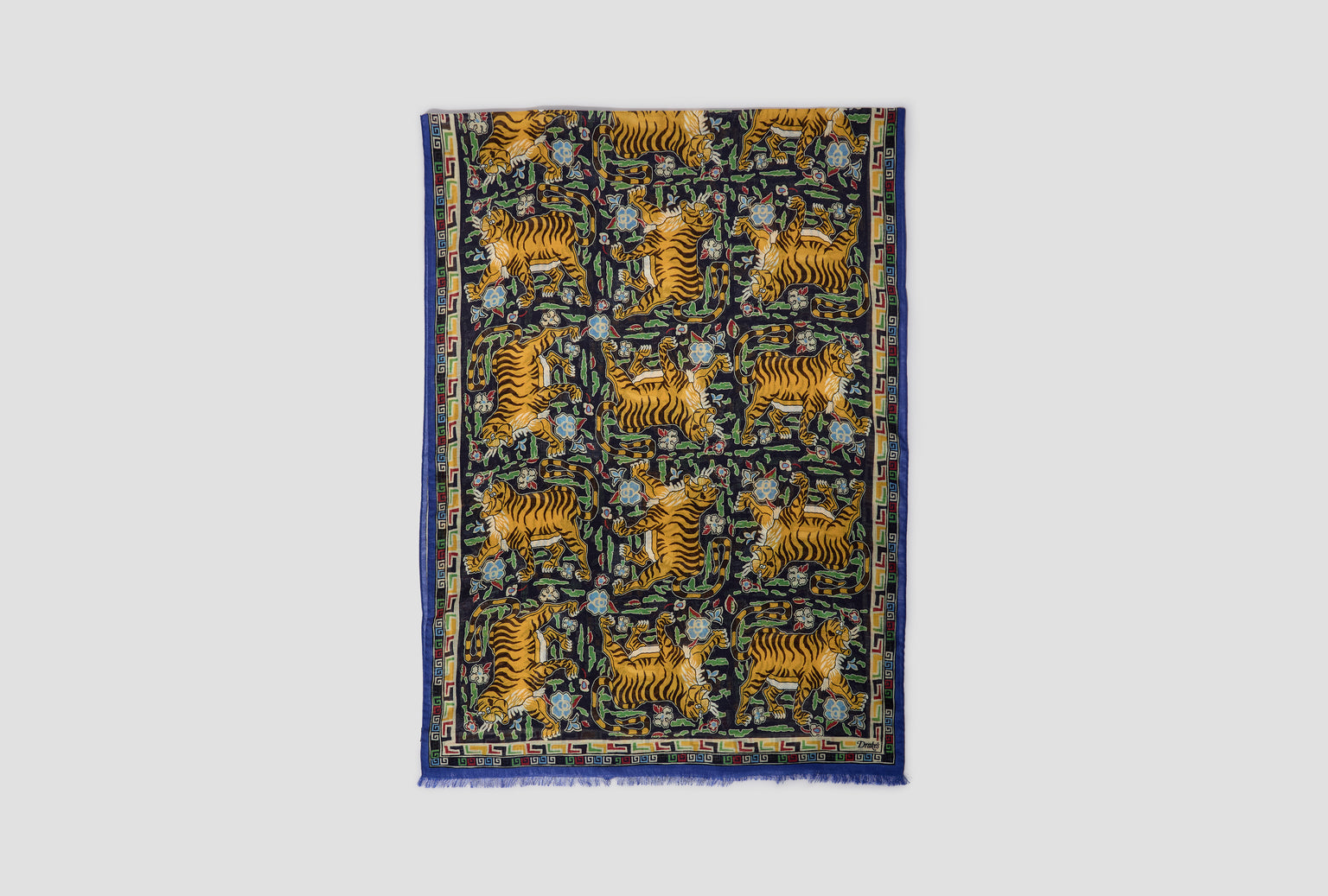 ARCHIVAL JUMBO TIGER PRINTED SCARF DR1AB1 25714-01 Navy