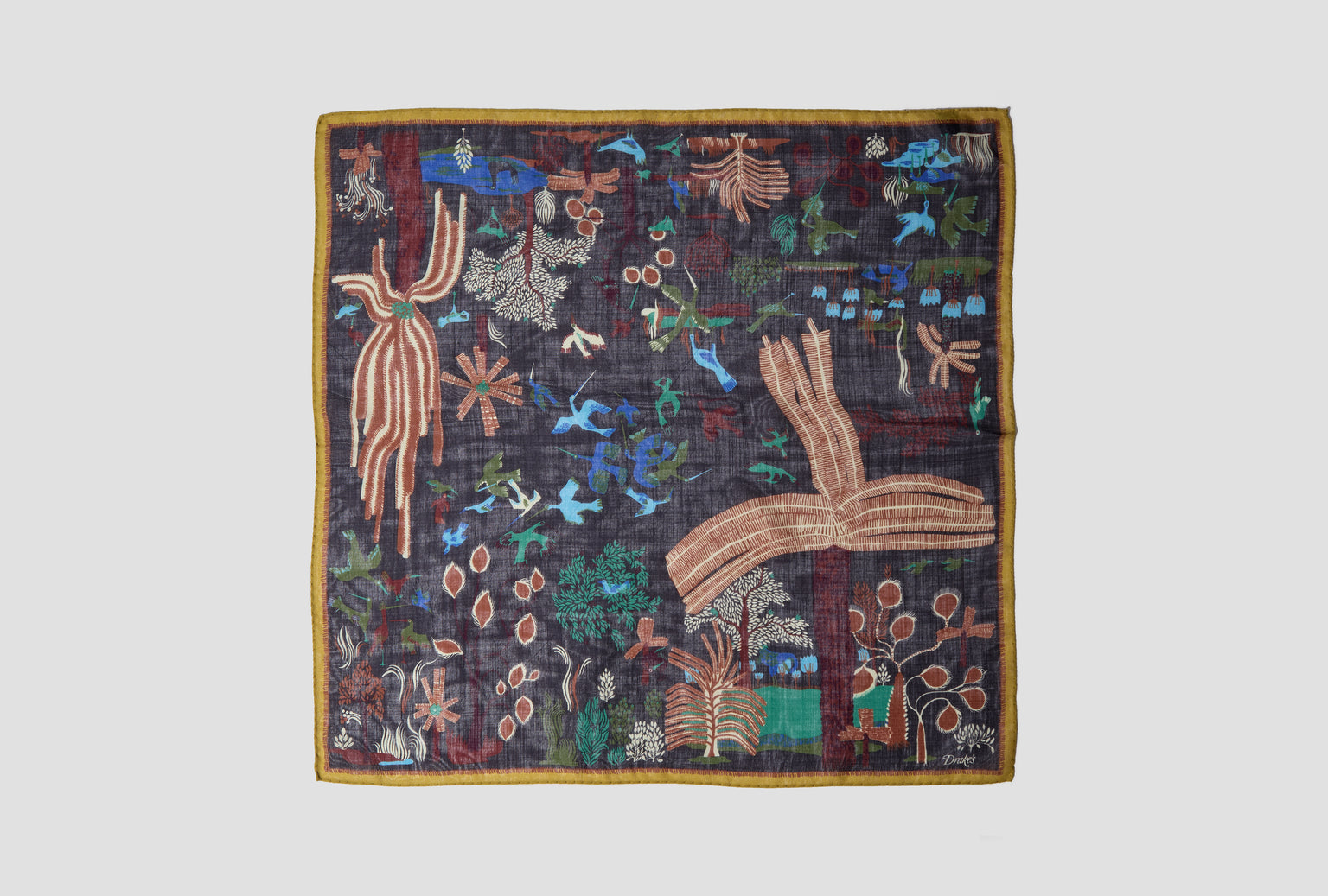 PALMS AND BIRDS BANDANA DR1AD0 25728-01 Navy