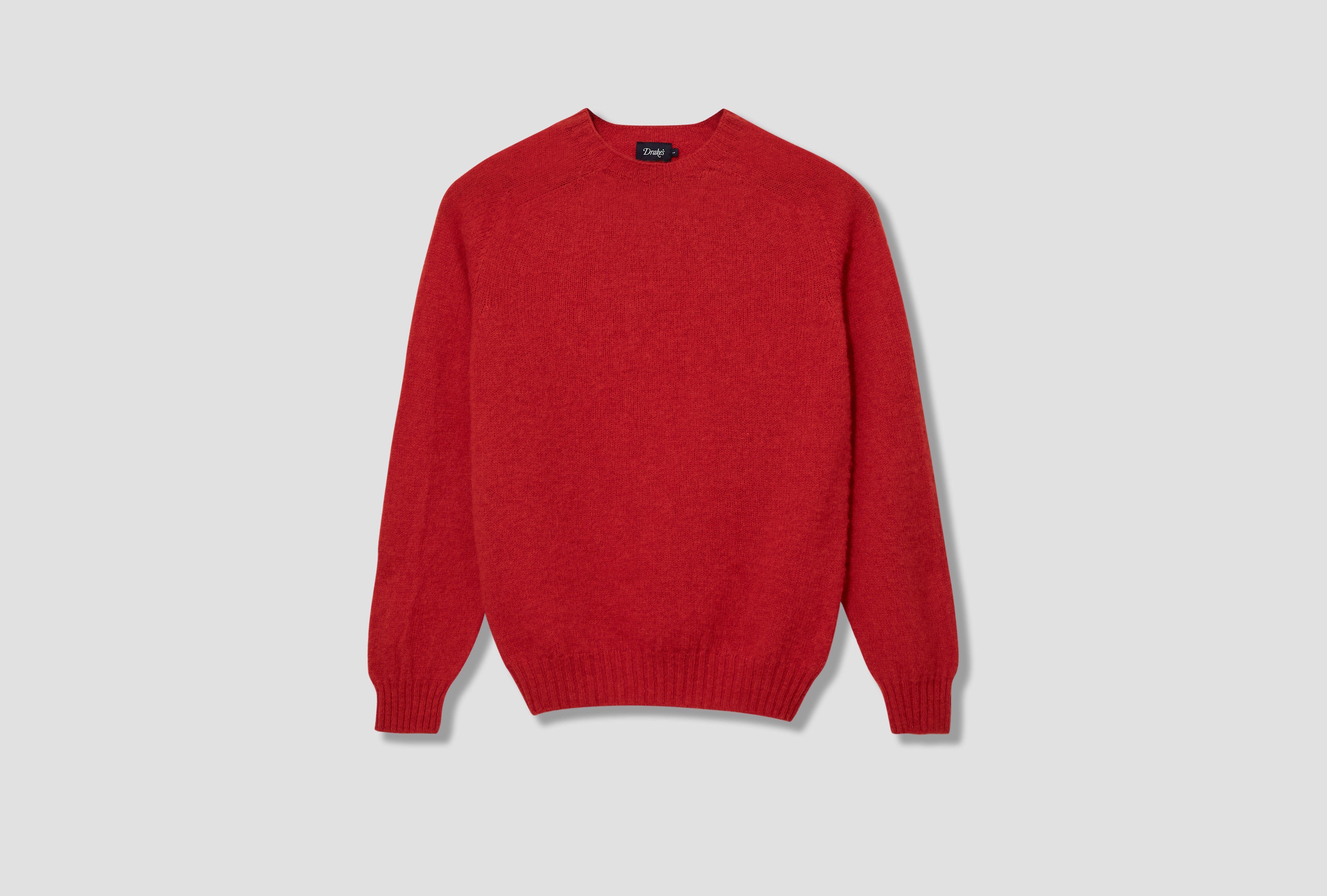 BRUSHED SHETLAND CREW NECK JUMPER DR2A3A 21501-21 Red
