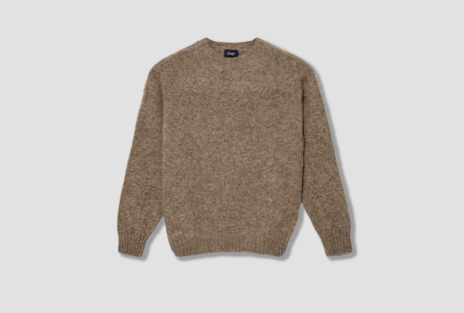 BRUSHED SHETLAND CREW NECK JUMPER DR2A3A 21501-27 Grey
