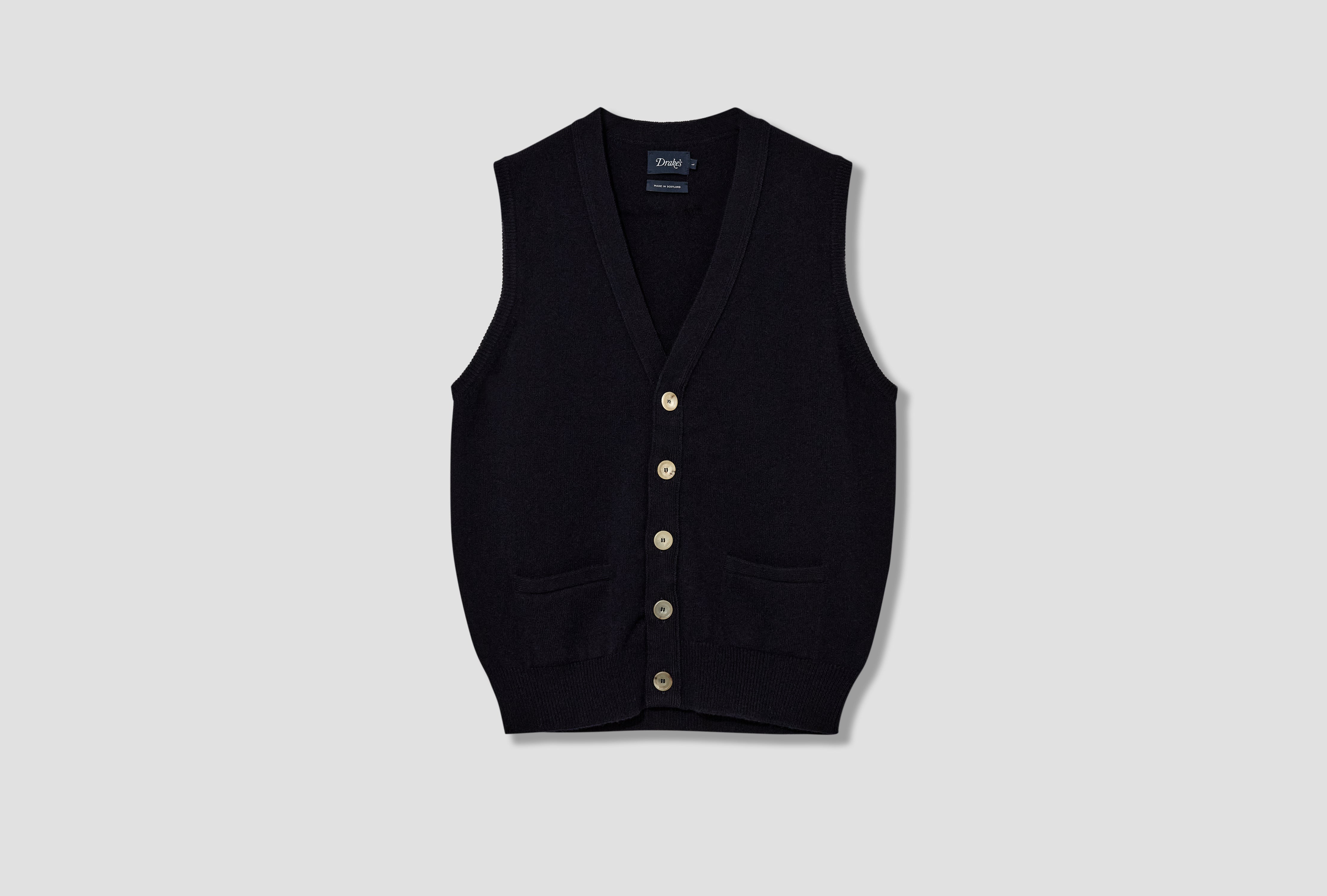 LAMBSWOOL VEST CARDIGAN DR2A3D 22688-01 Navy