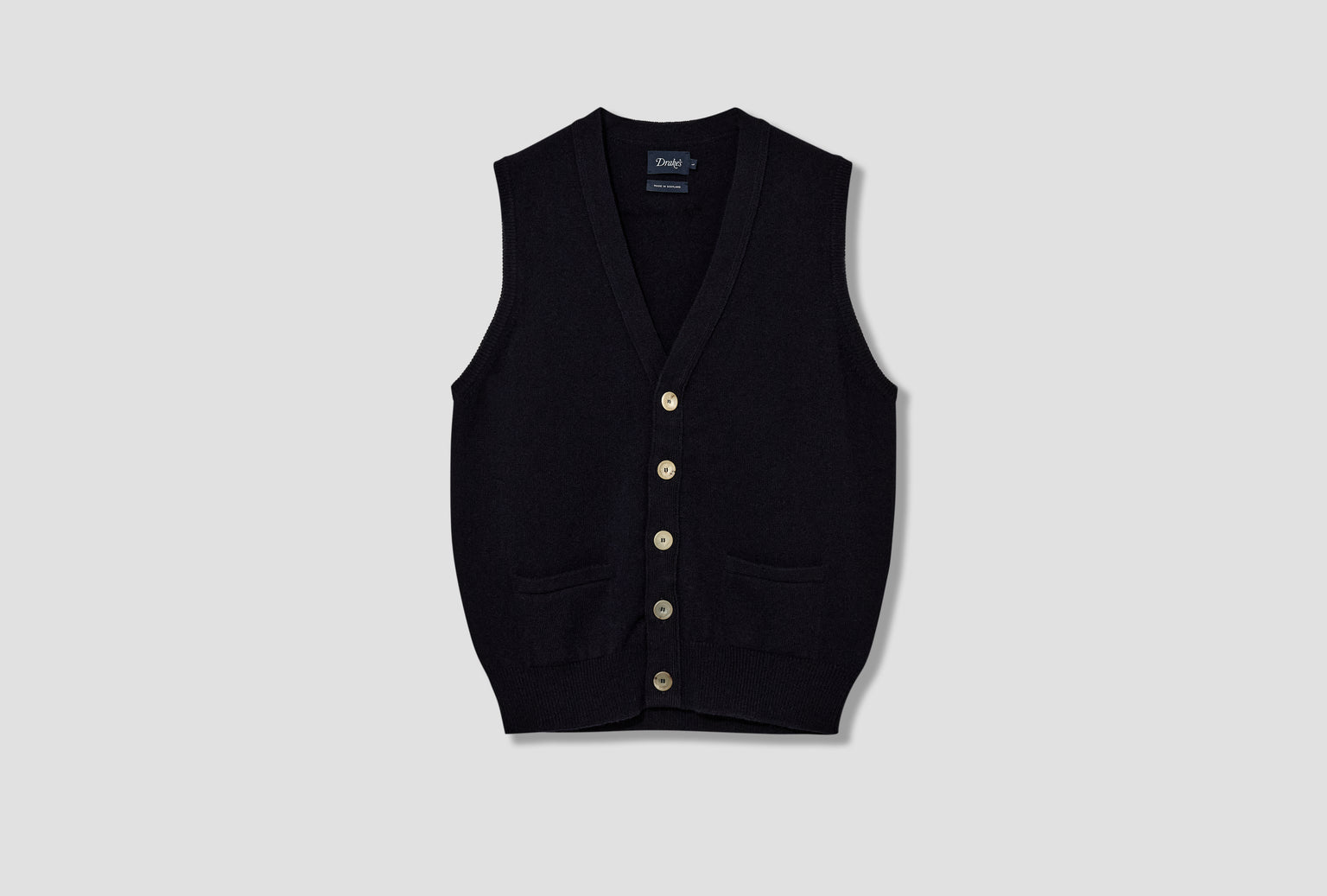 LAMBSWOOL VEST CARDIGAN DR2A3D 22688-01 Navy