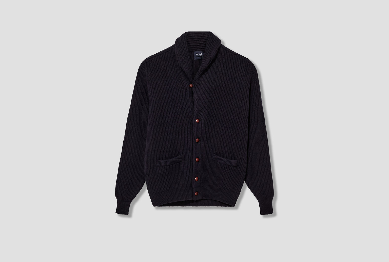 LAMBSWOOL SHAWL COLLAR RIB CARDIGAN DR2A3E 20818-05 Navy
