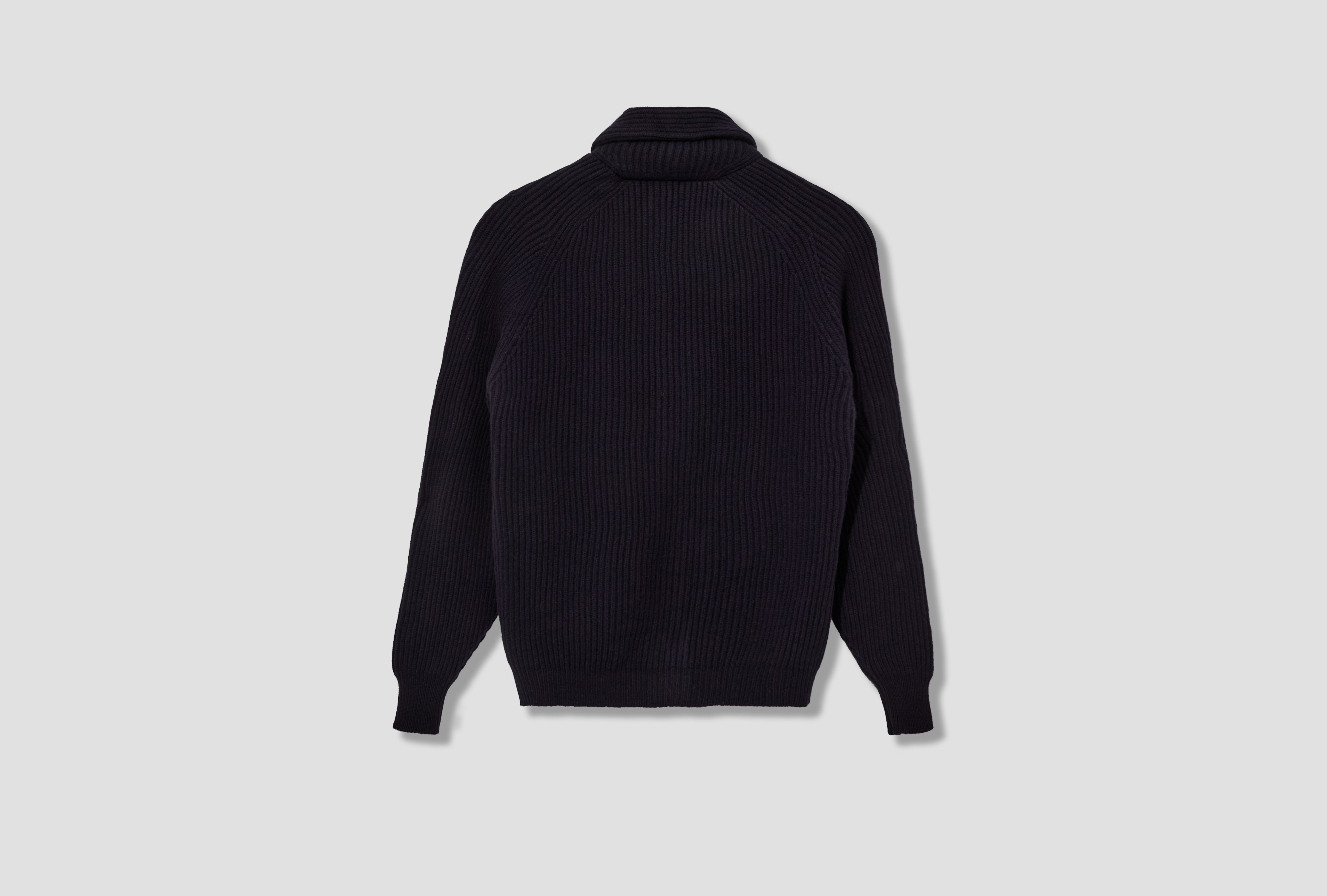 LAMBSWOOL SHAWL COLLAR RIB CARDIGAN DR2A3E 20818-05 Navy