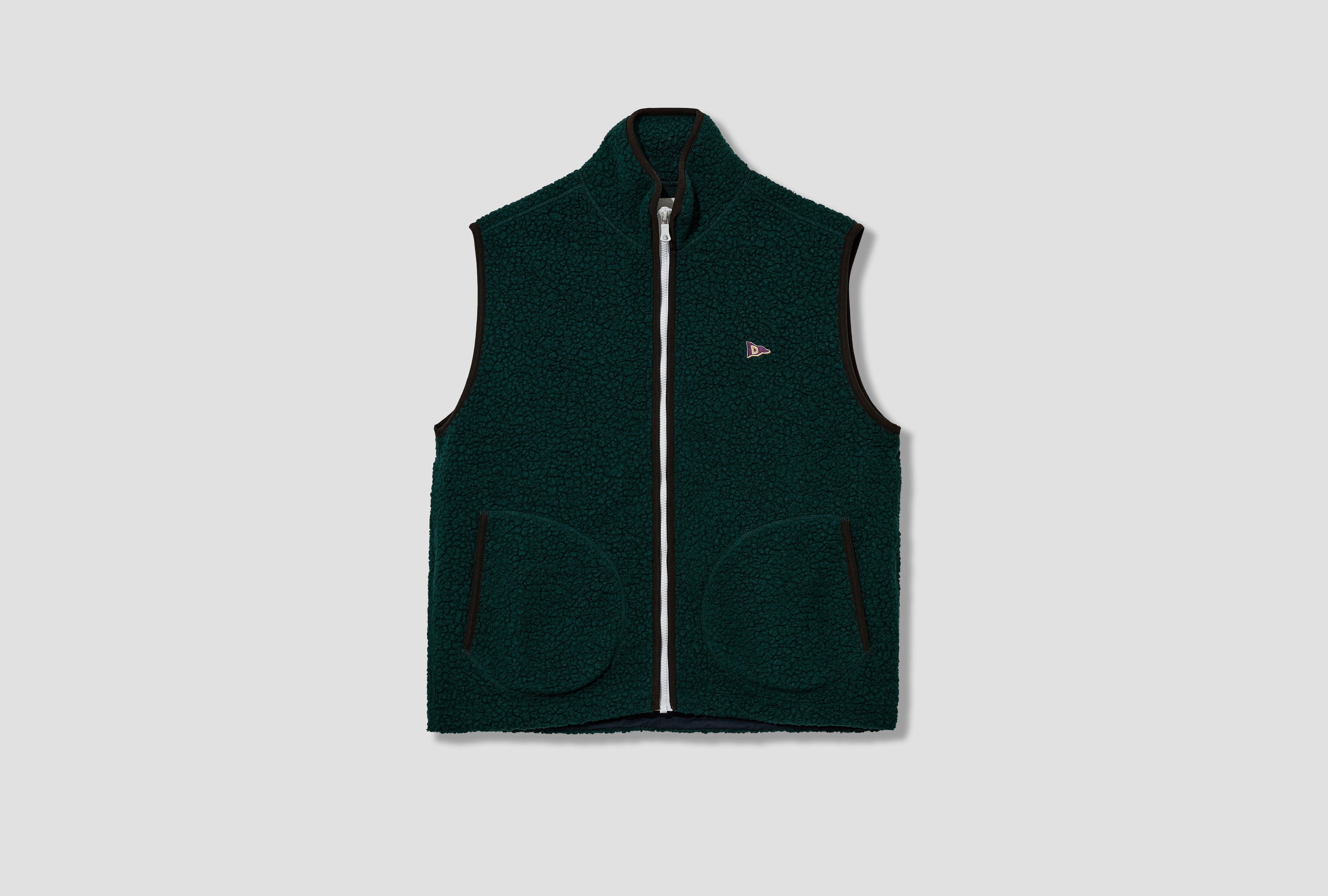 BOUCLE WOOL ZIP THROUGH FLEECE VEST DR2A5O 21569-07 Green