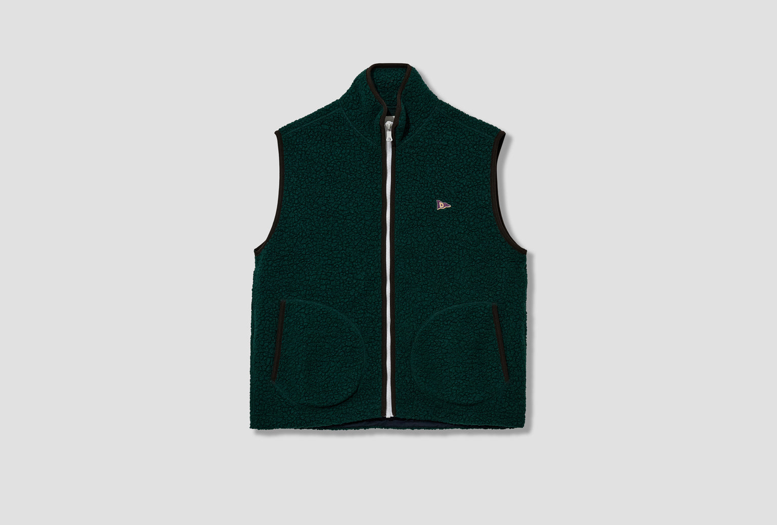 BOUCLE WOOL ZIP THROUGH FLEECE VEST DR2A5O 21569-07 Green