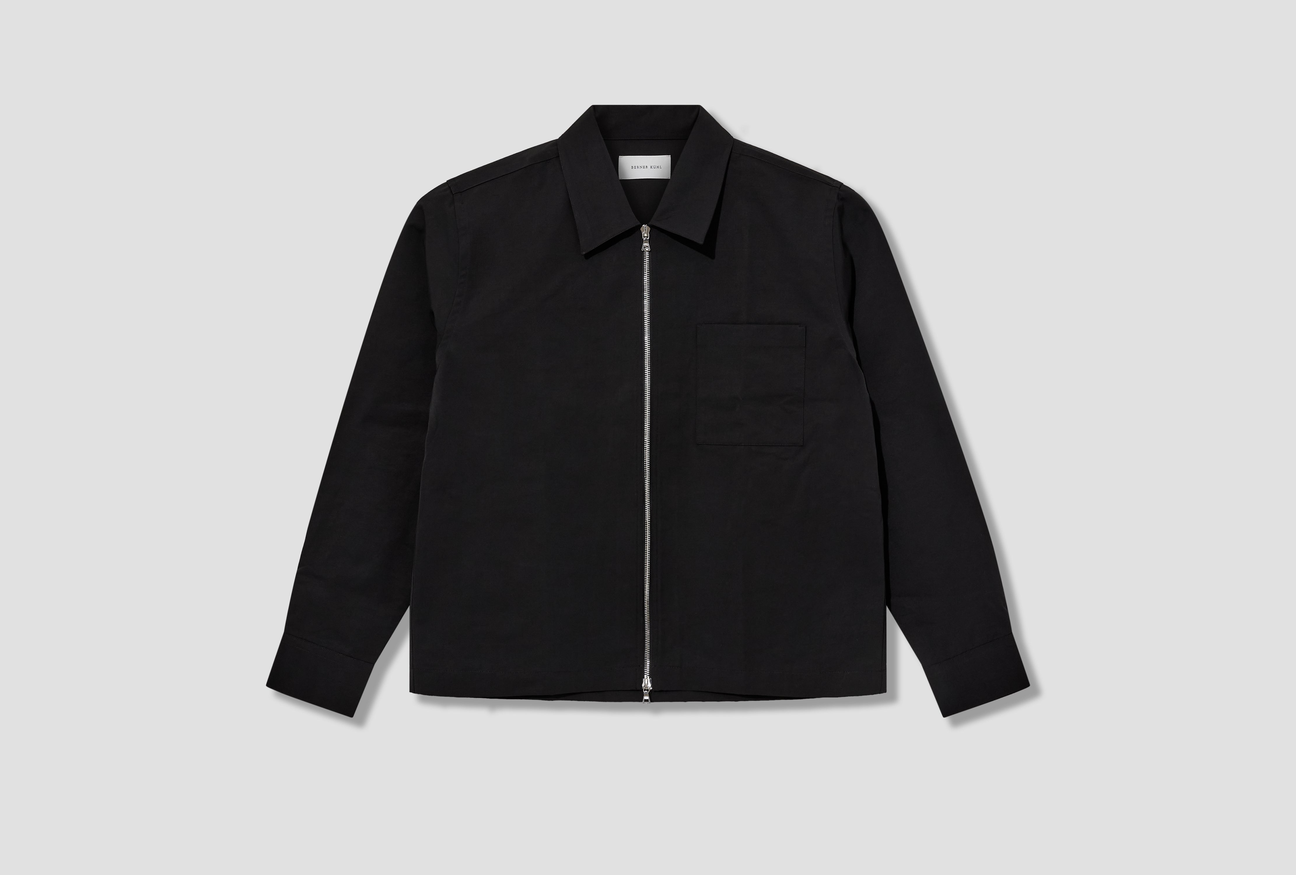 SHRUNK ZIP SHIRT - OTTOMAN 1-55S17 Black