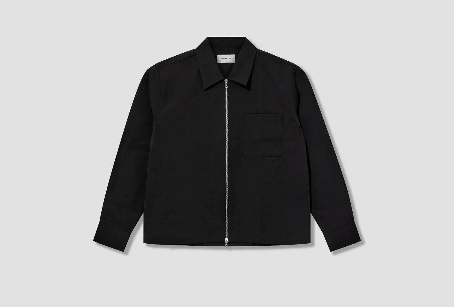 SHRUNK ZIP SHIRT - OTTOMAN 1-55S17 Black