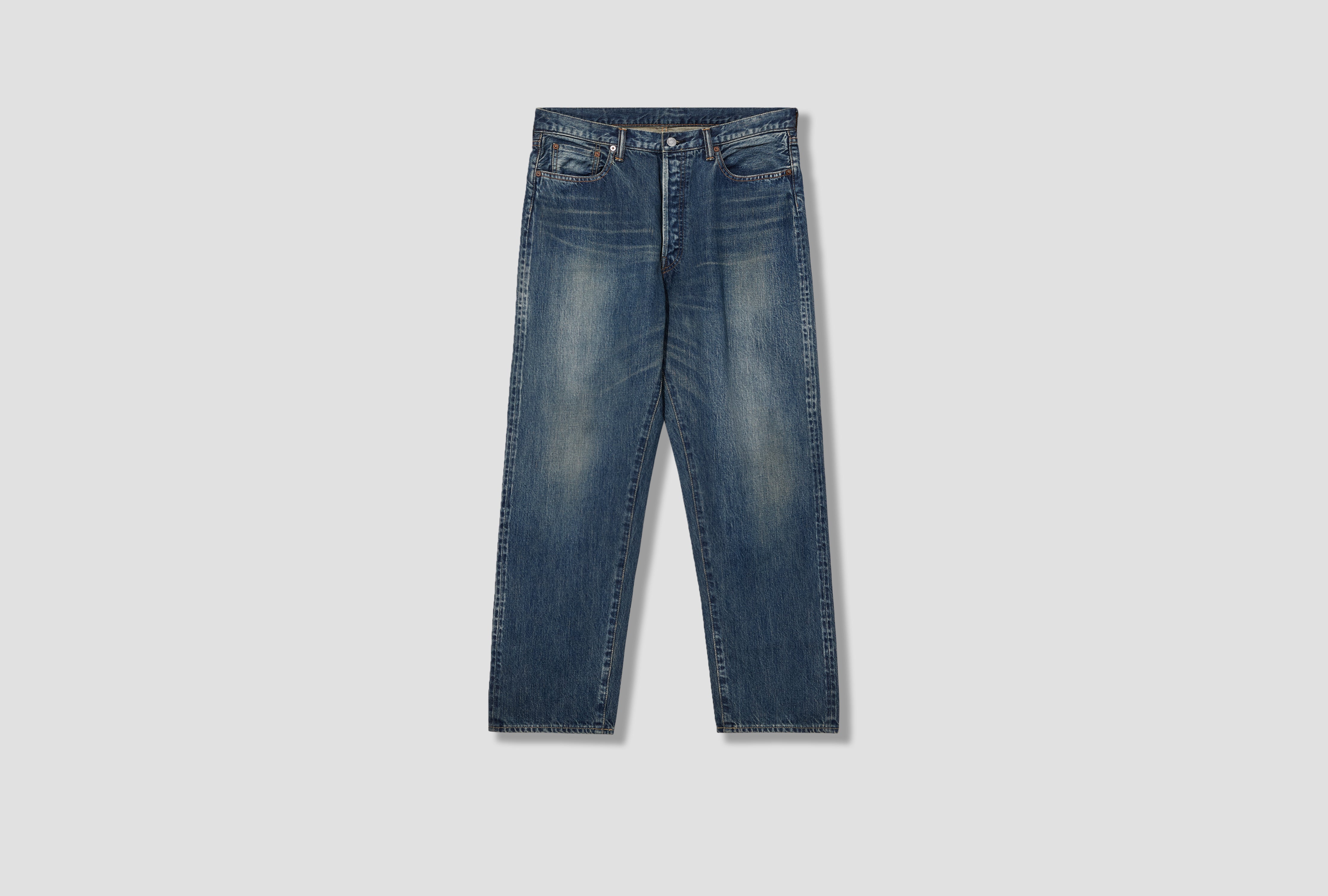 WASHED DENIM WIDE PANTS AP-4002 Blue