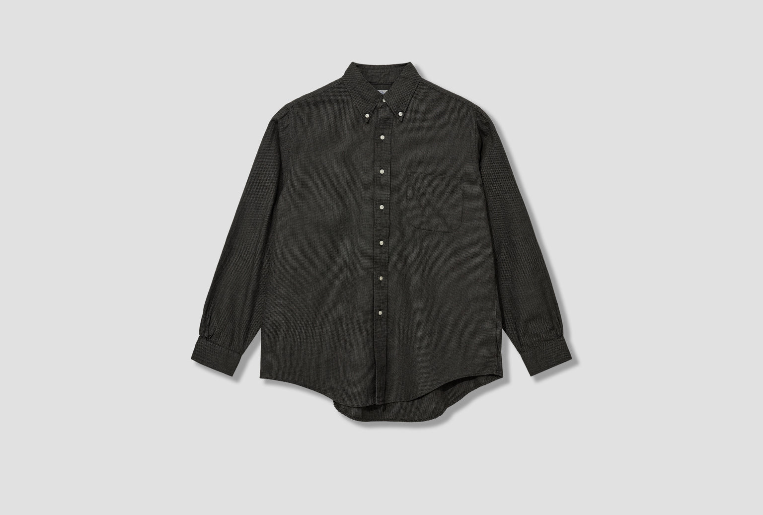 STANDARD BUTTON DOWN SHIRT SOFT SUBTLY BRUSHED MINI CHECK - FLANNEL 01-8112-60 Charcoal