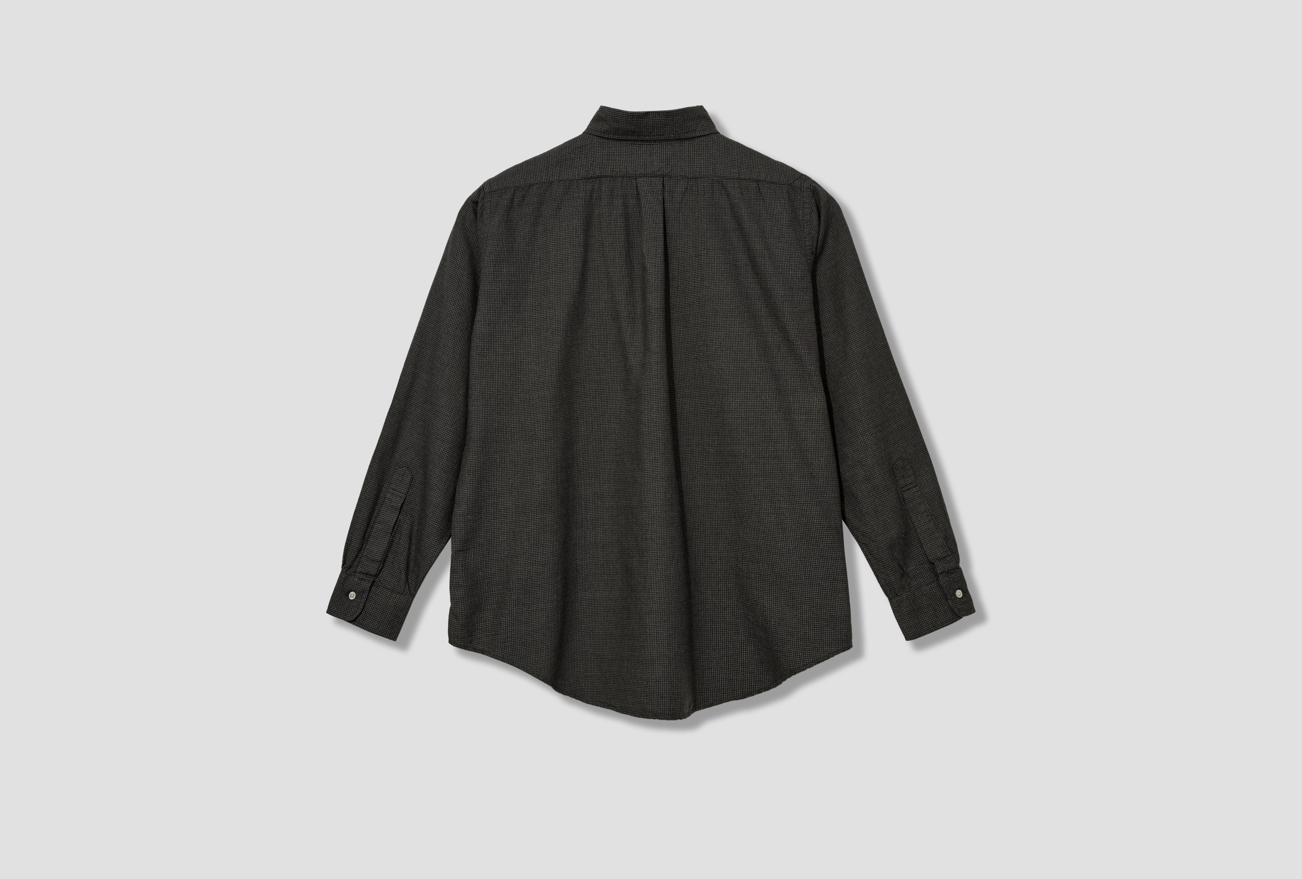 STANDARD BUTTON DOWN SHIRT SOFT SUBTLY BRUSHED MINI CHECK - FLANNEL 01-8112-60 Charcoal