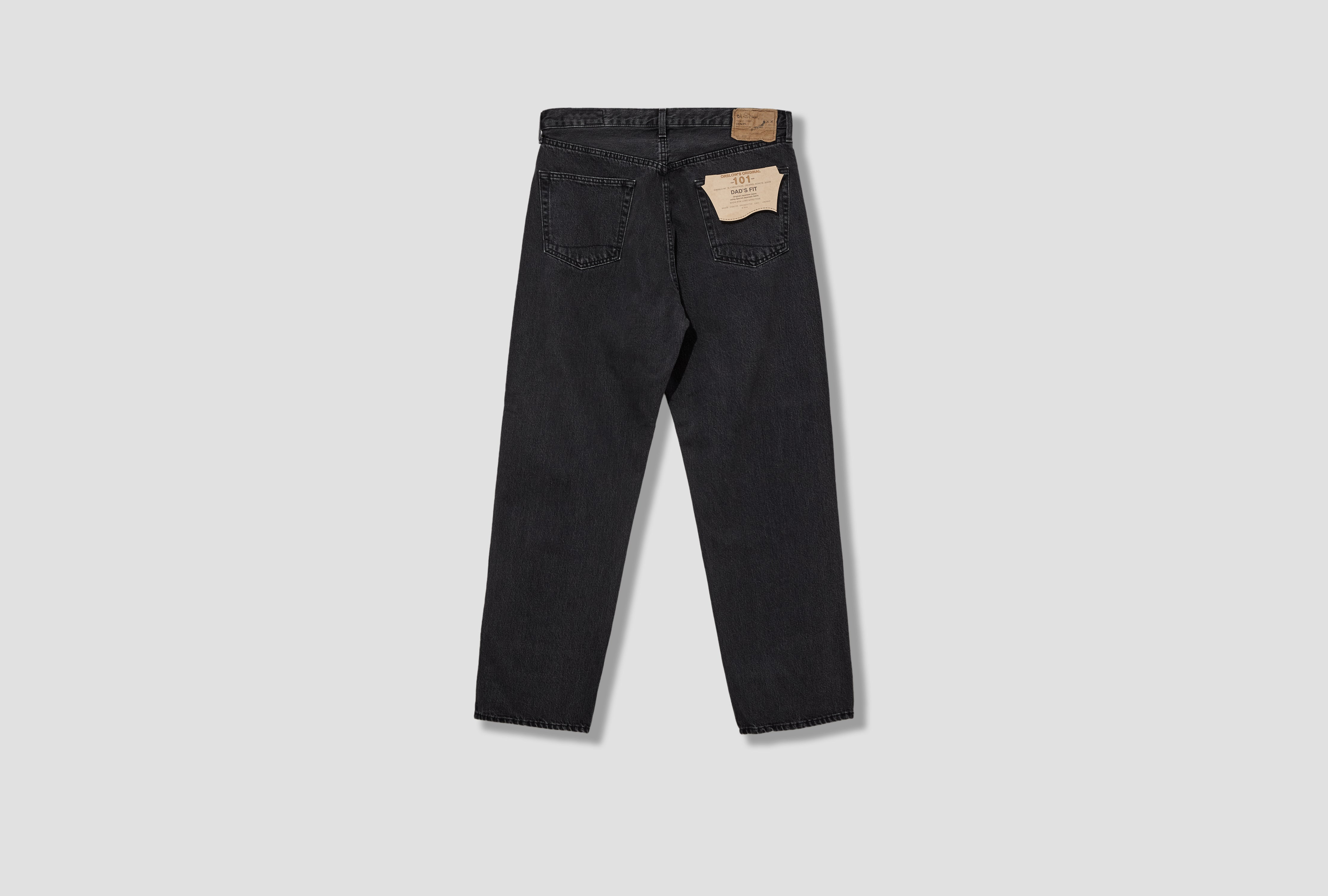 101 DAD'S FIT DENIM PANTS - 12.5OZ BLACK DENIM / BLACK DENIM STONE 01-1010W-D61S Black