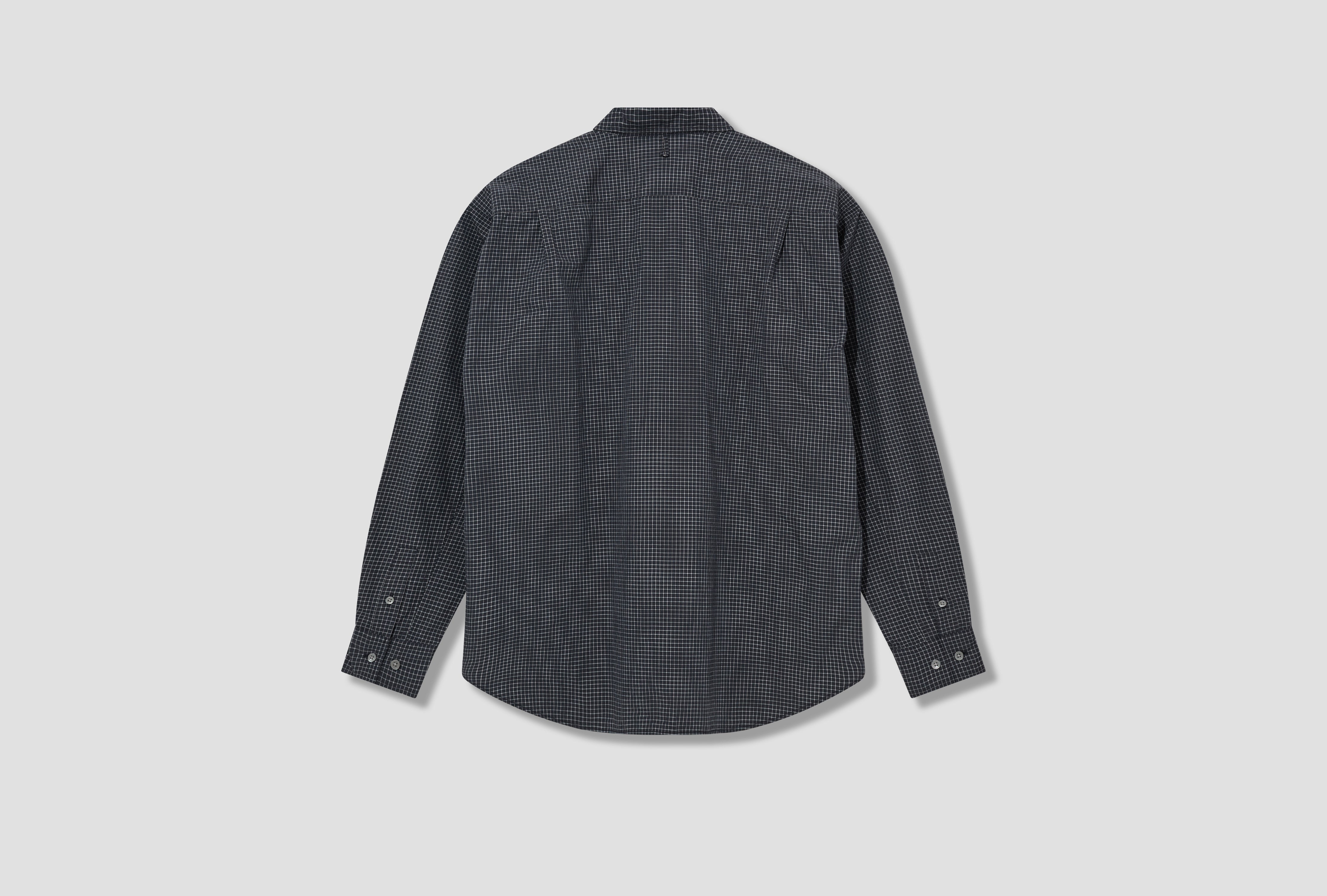 WORK SHIRT JACKET - 50/1COMPACT TYPEWRITER GRAPH CHECK #DT-B0392 CTH Black