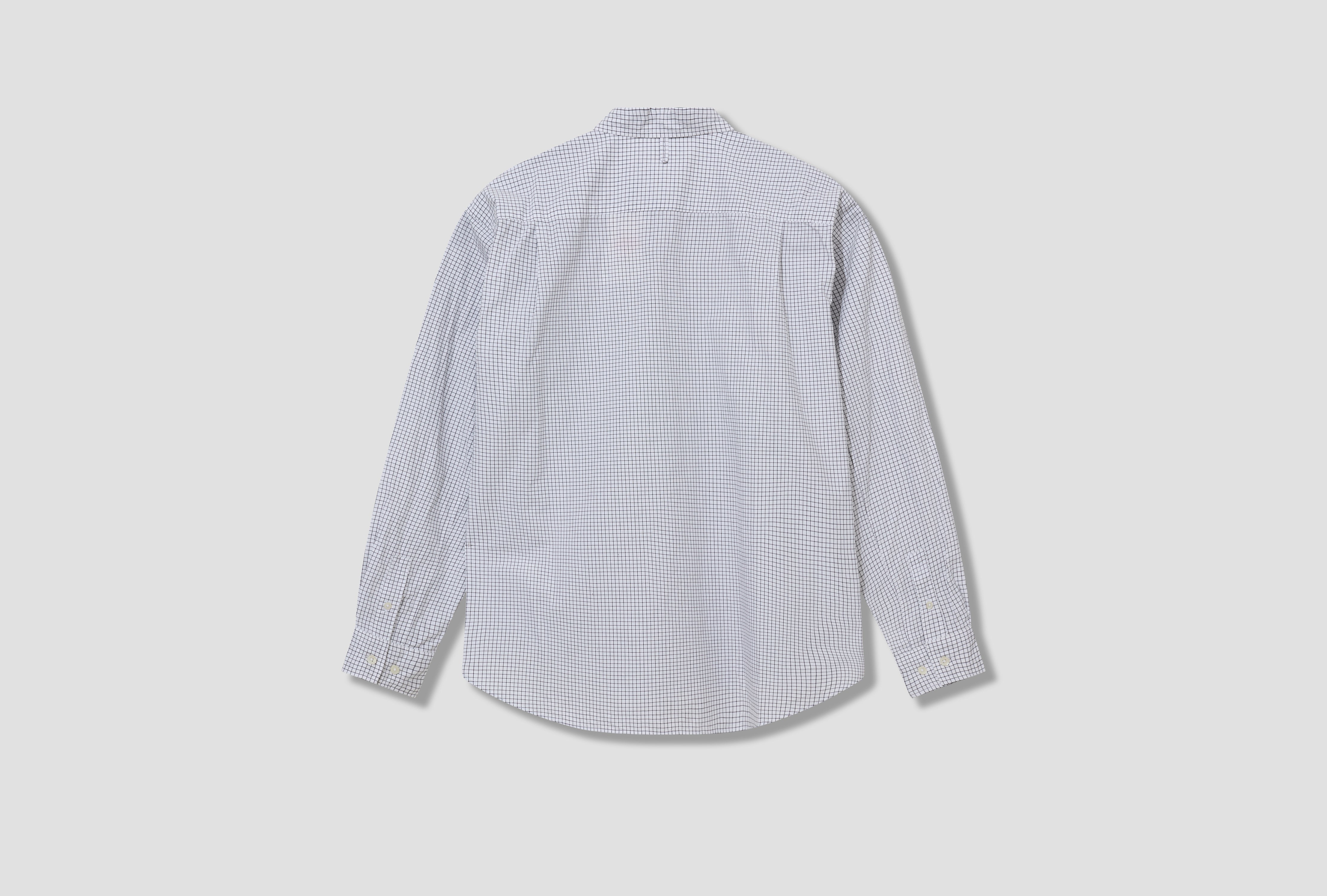 WORK SHIRT JACKET - 50/1COMPACT TYPEWRITER GRAPH CHECK #DT-B0392 CTH White