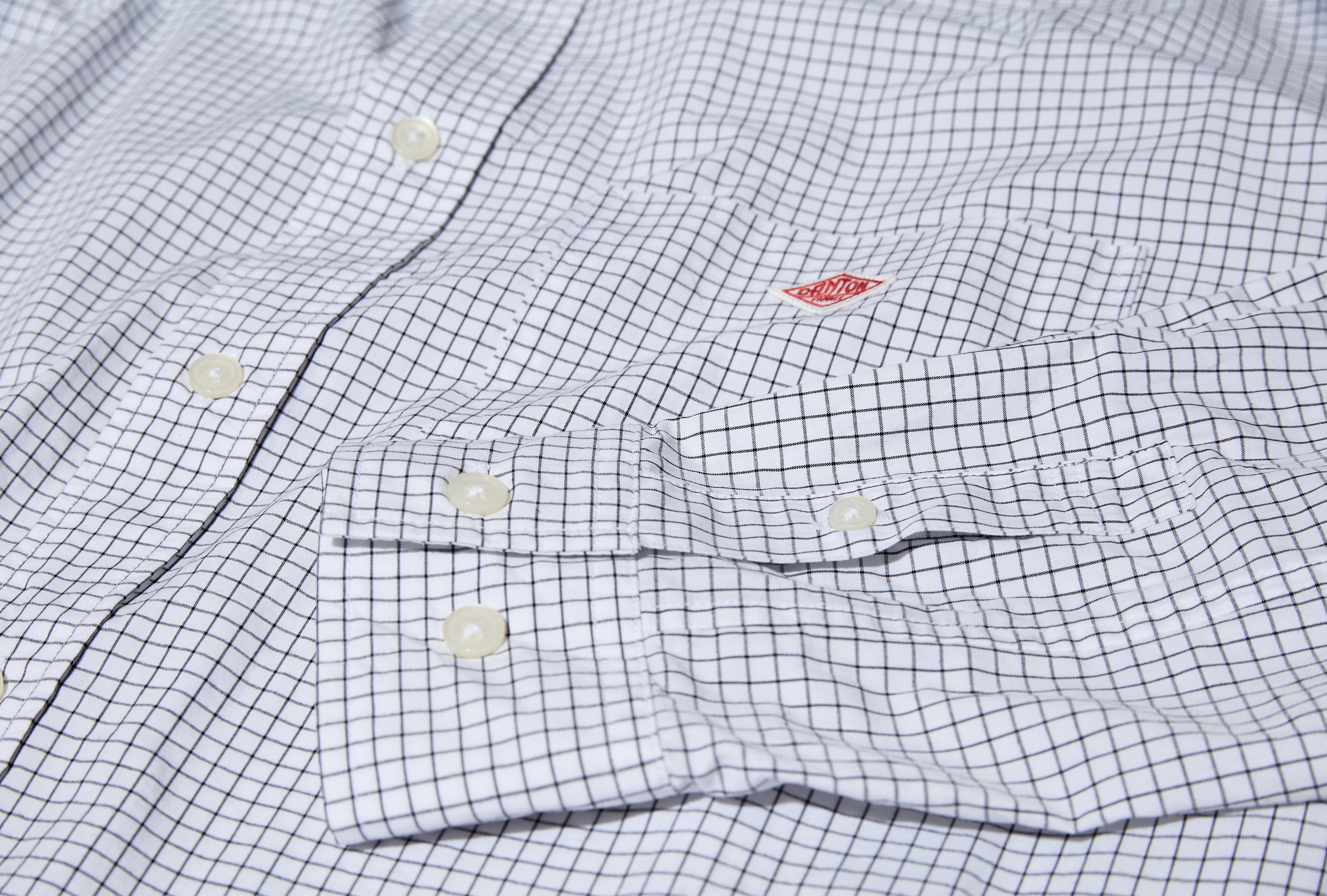 WORK SHIRT JACKET - 50/1COMPACT TYPEWRITER GRAPH CHECK #DT-B0392 CTH White
