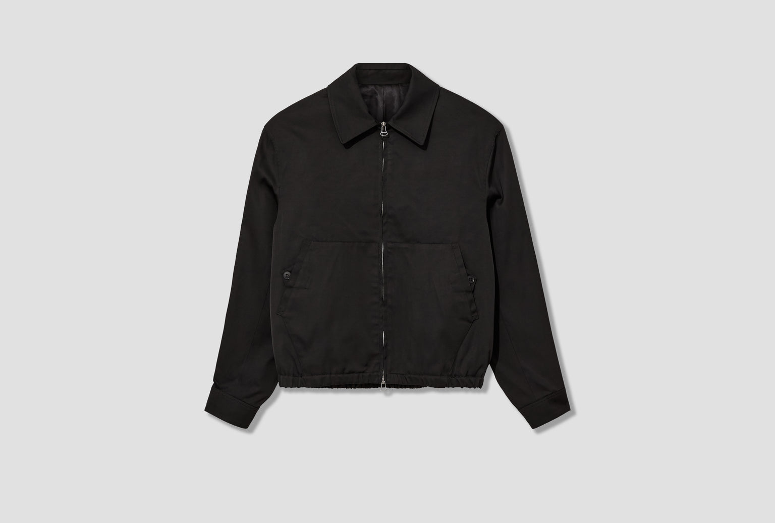 SCULPTURAL NYLON BOMBER - RECYCLED NYLON AND COTTON CL207 Black