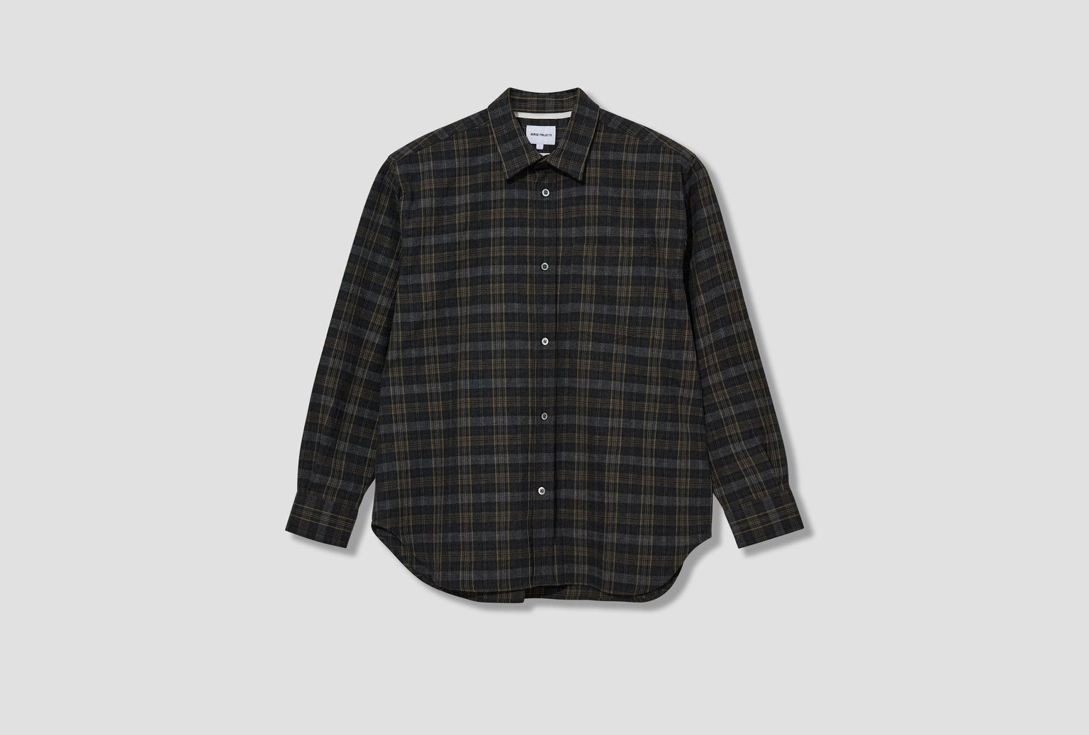 OLE OVERSIZED WOOL CHECK SHIRT N40-0838 Charcoal