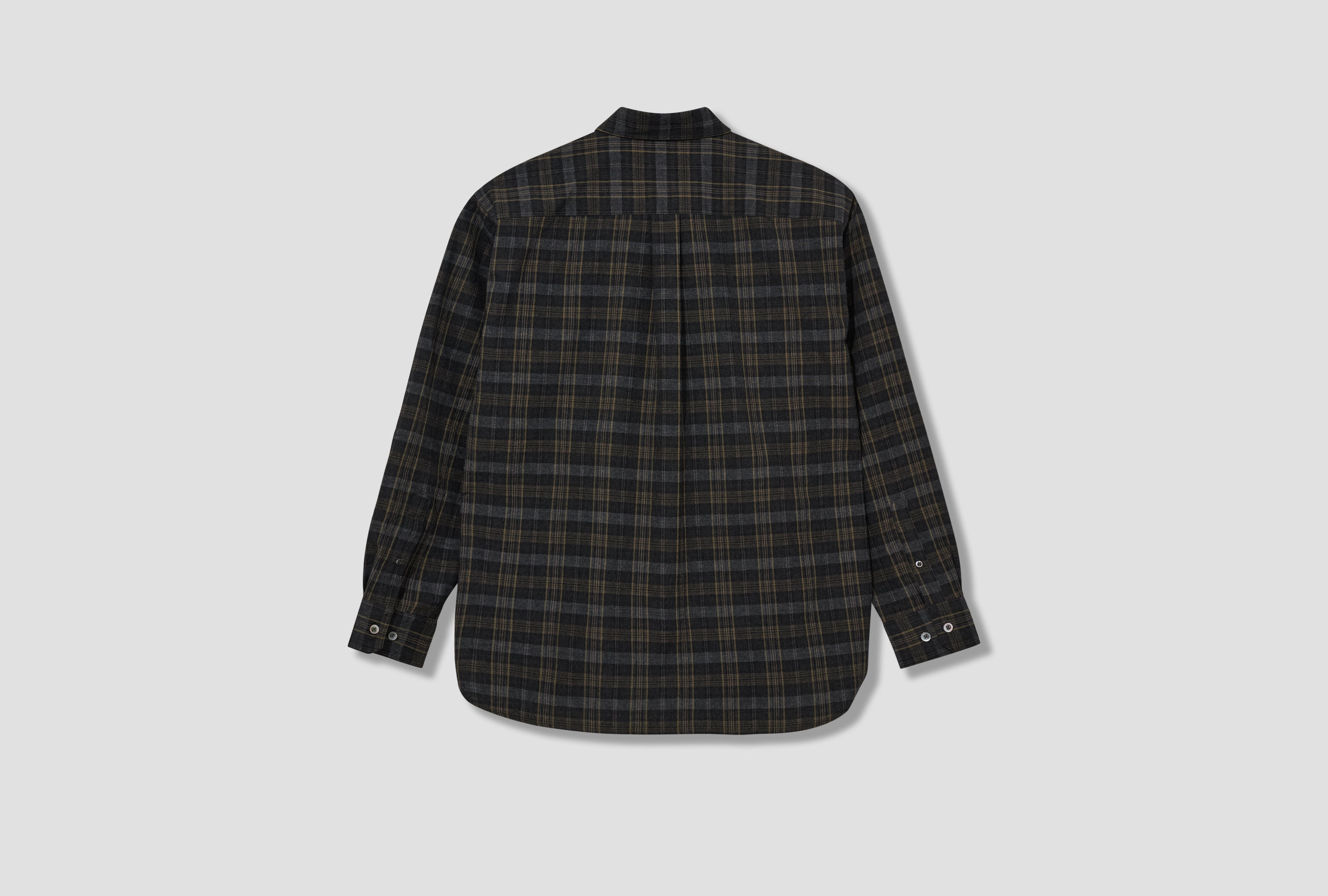 OLE OVERSIZED WOOL CHECK SHIRT N40-0838 Charcoal