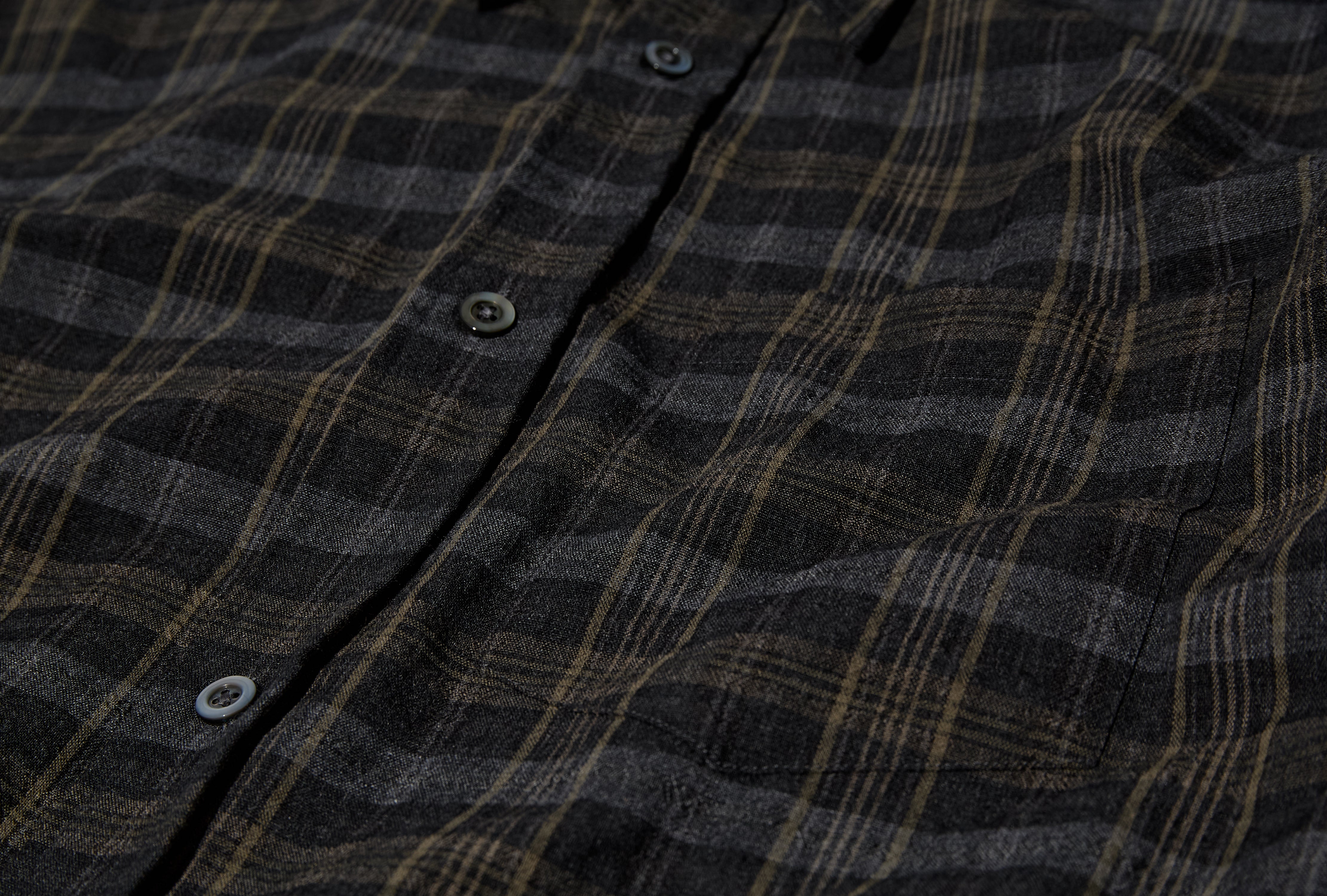 OLE OVERSIZED WOOL CHECK SHIRT N40-0838 Charcoal
