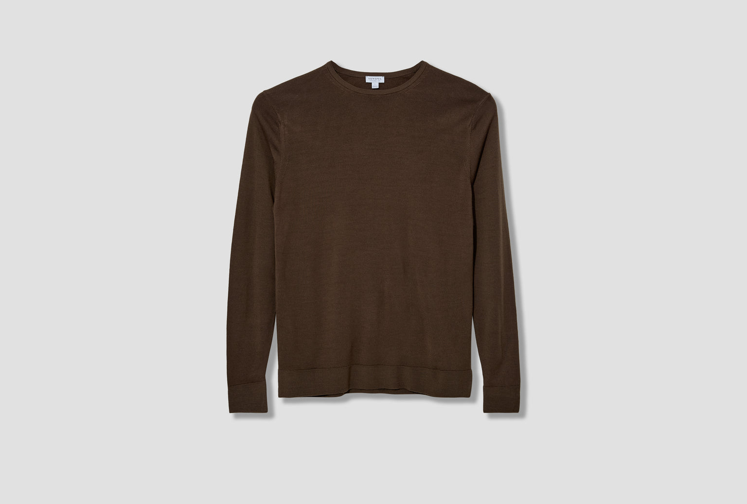 MERINO CREW NECK JUMPER MJUM8058 Brown