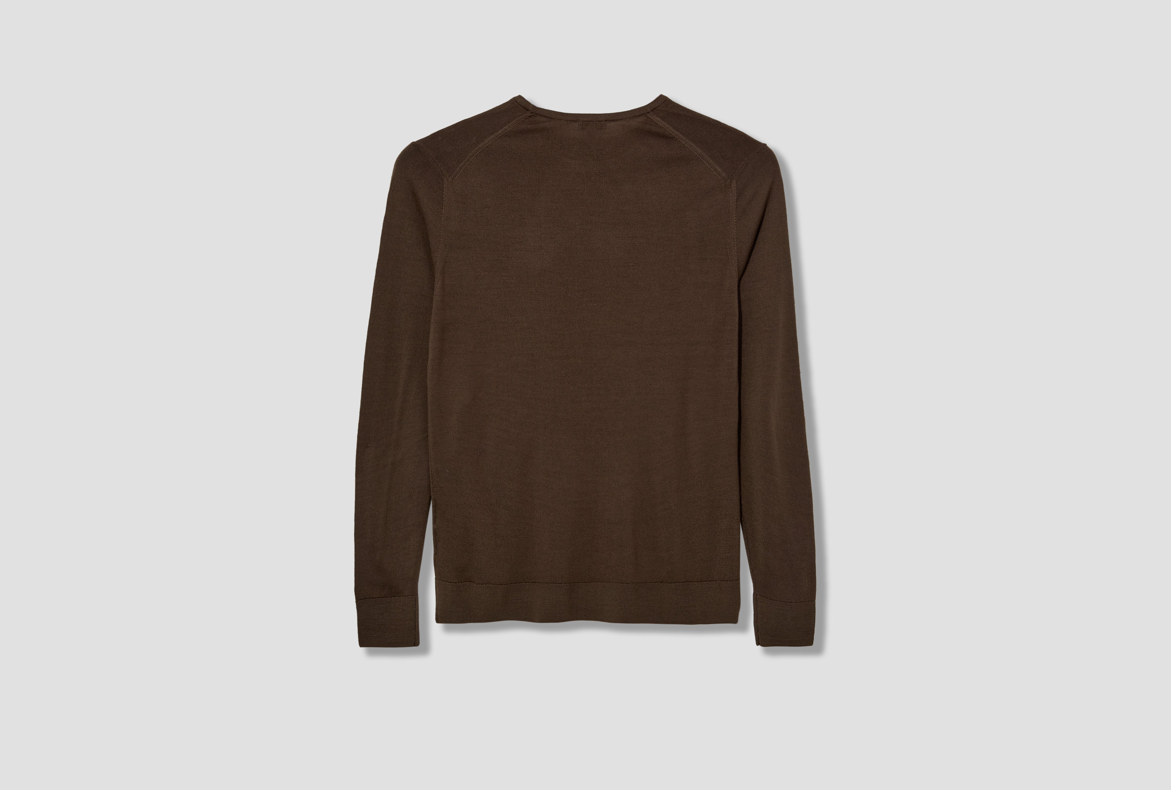 MERINO CREW NECK JUMPER MJUM8058 Brown
