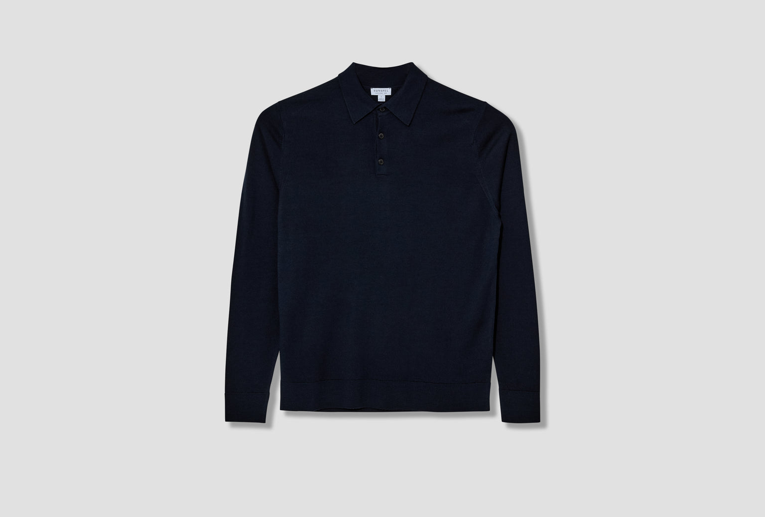 MERINO LONG SLEEVE POLO SHIRT MPOL8092 Navy