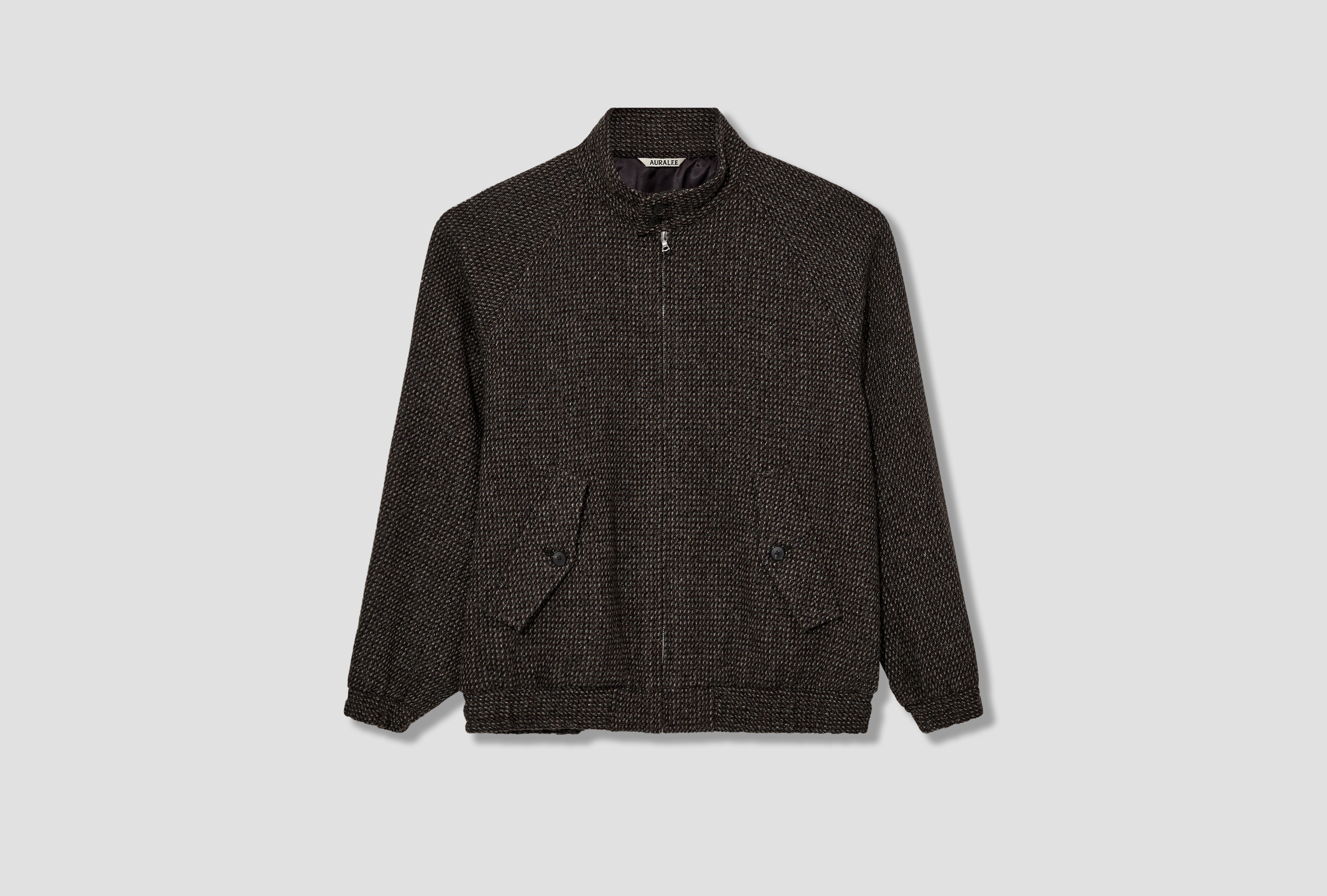 ALPACA WOOL SILK TWEED ZIP BLOUSON A25AB03LS Grey