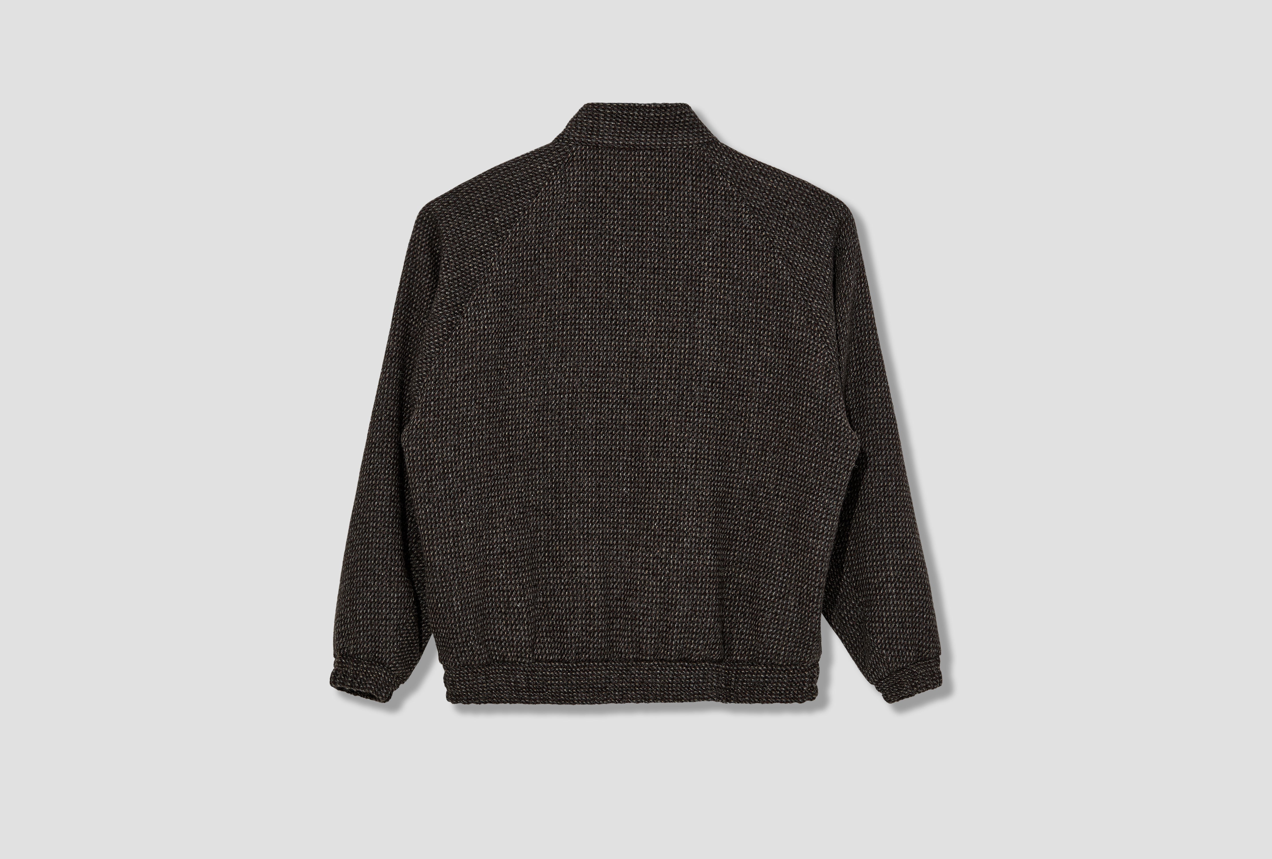 ALPACA WOOL SILK TWEED ZIP BLOUSON A25AB03LS Grey