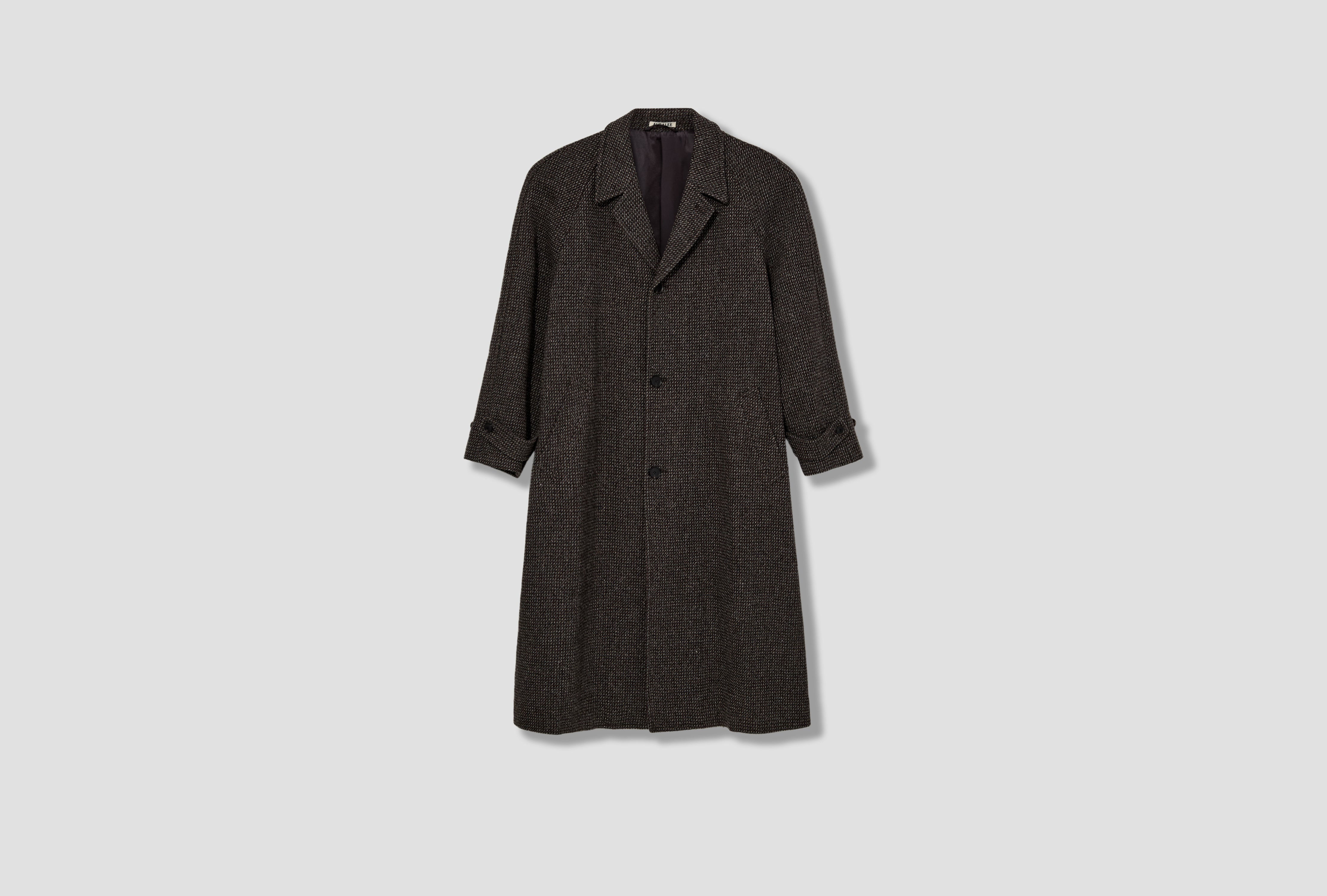 ALPACA WOOL SILK TWEED SOUTIEN COLLAR COAT A25AC01LS Grey