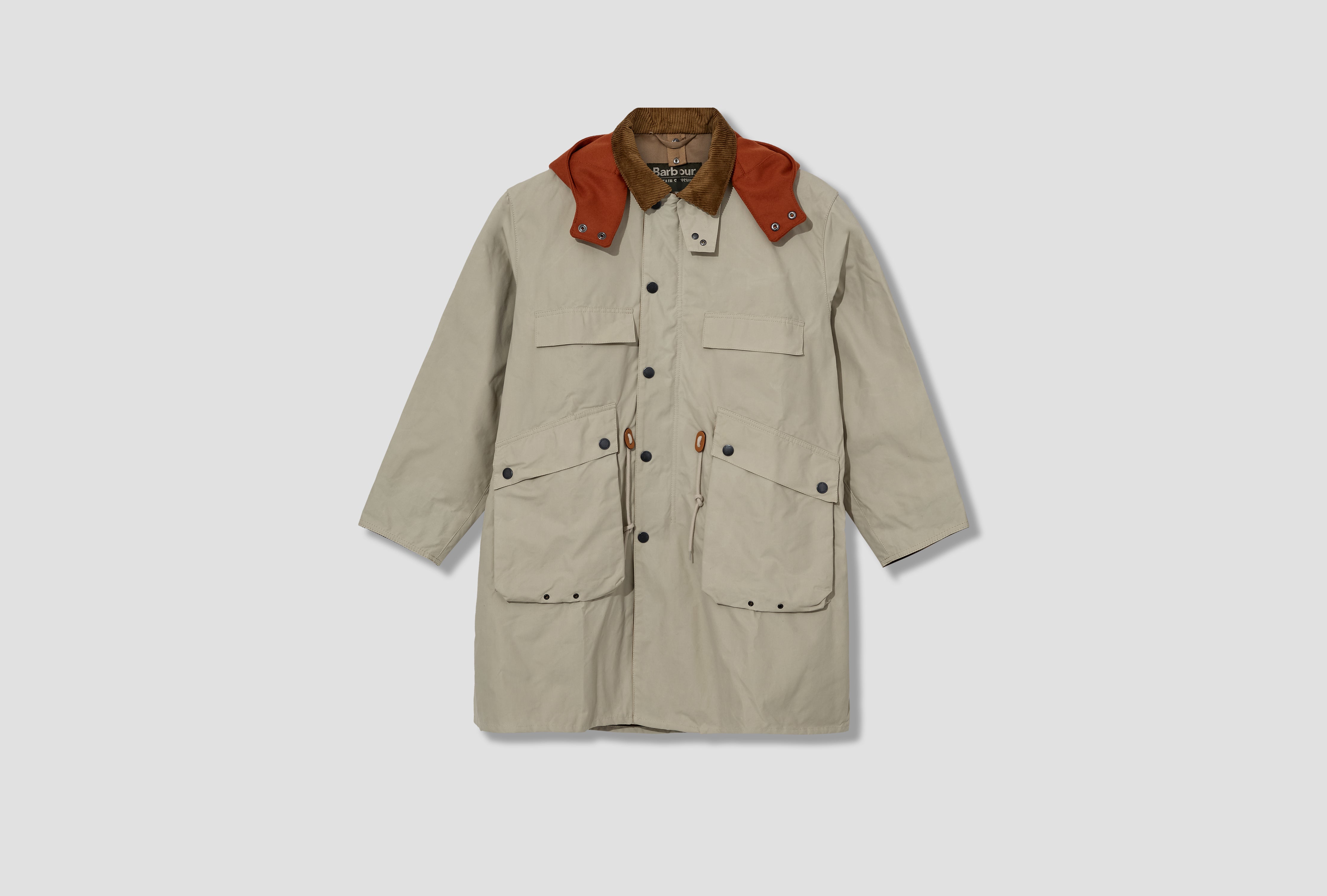 BARBOUR X KAPTAIN SUNSHINE - OVERSIZED BEDALE CASUAL FIELD COAT MCA1071 Light grey