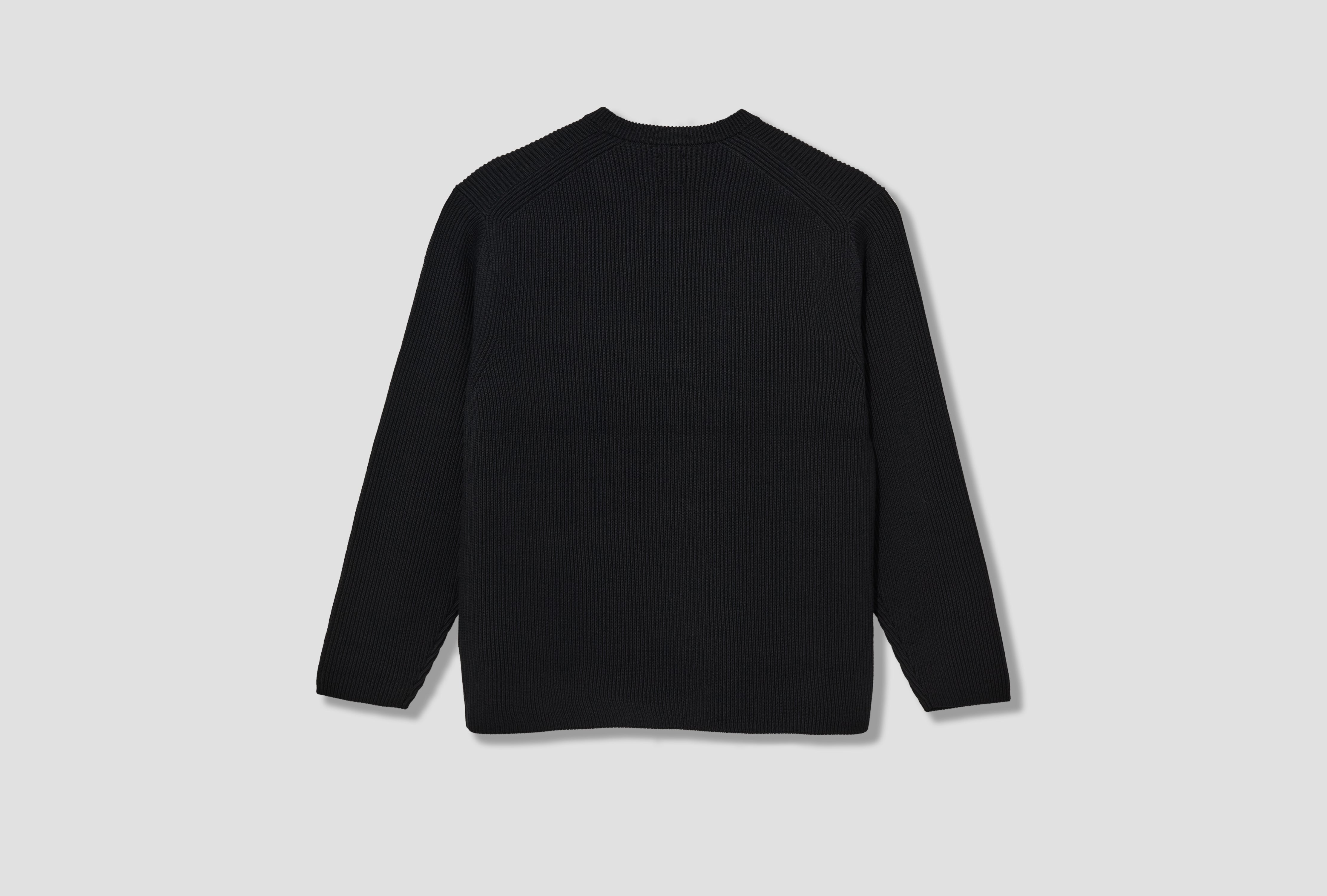 SOLID WOOL RIB CREW NECK BN-25FM-042 Black