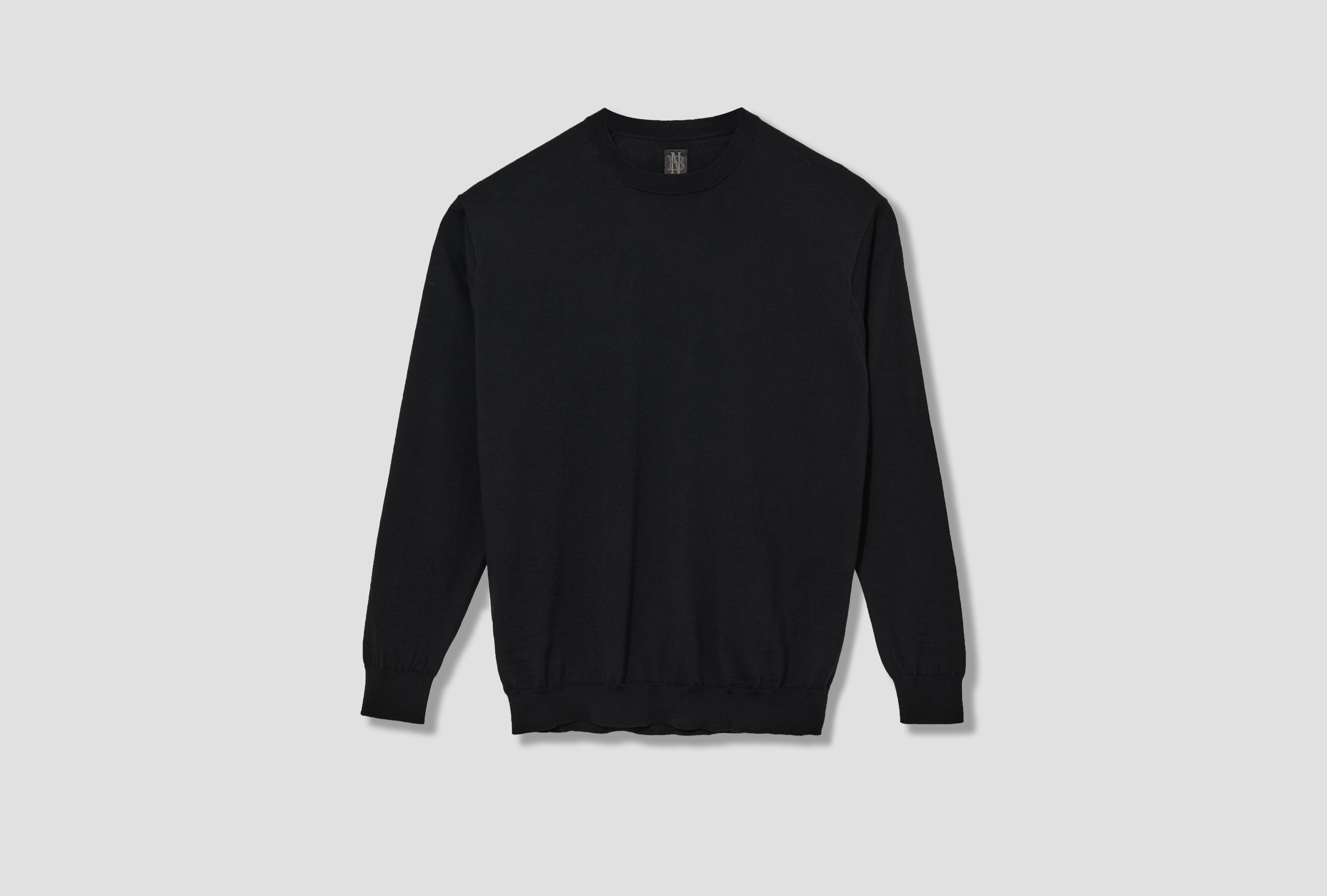 SUPERIOR MERINO CREW NECK BN-FE-001 Black