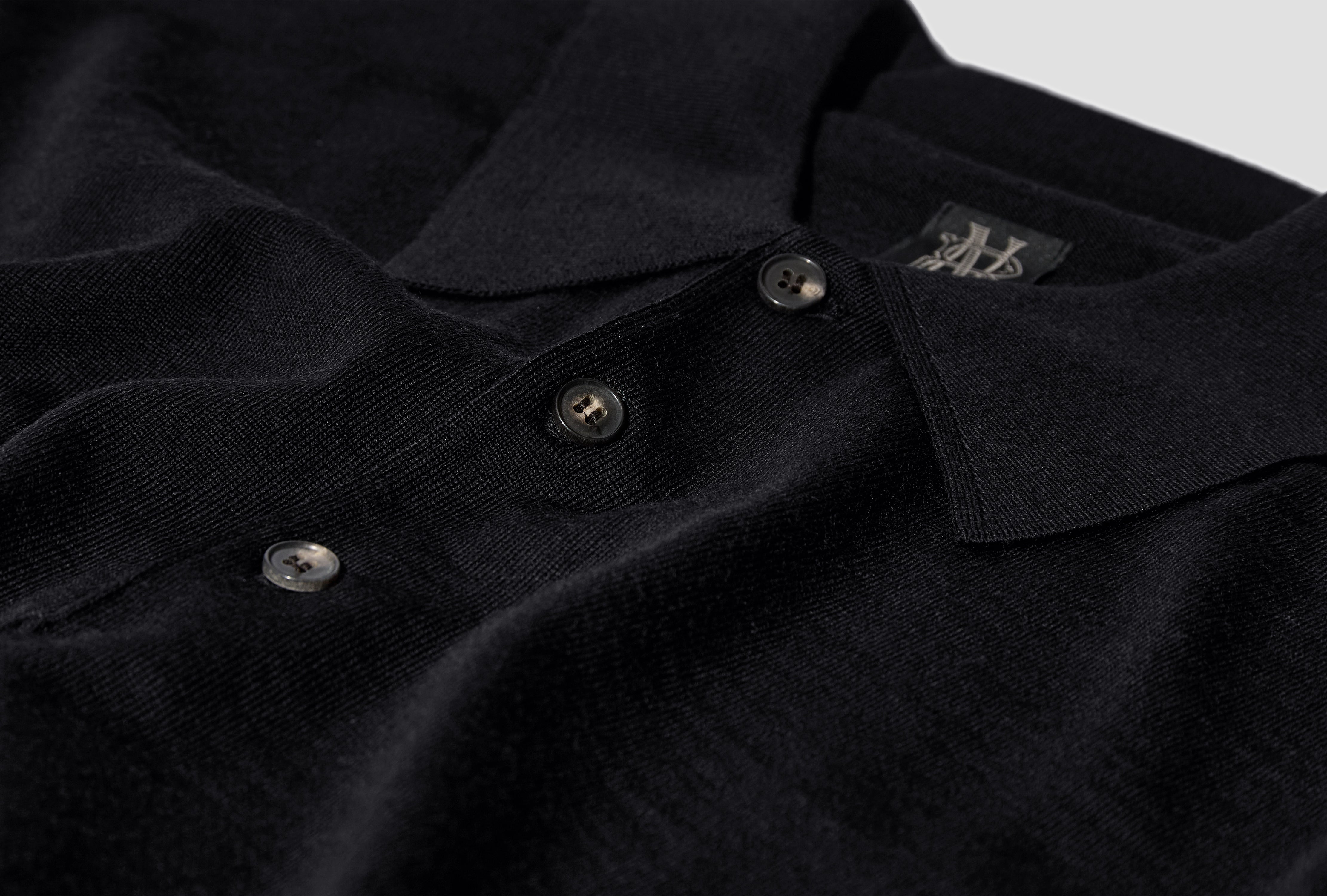 SUPERIOR MERINO POLO BN-FE-008 Black