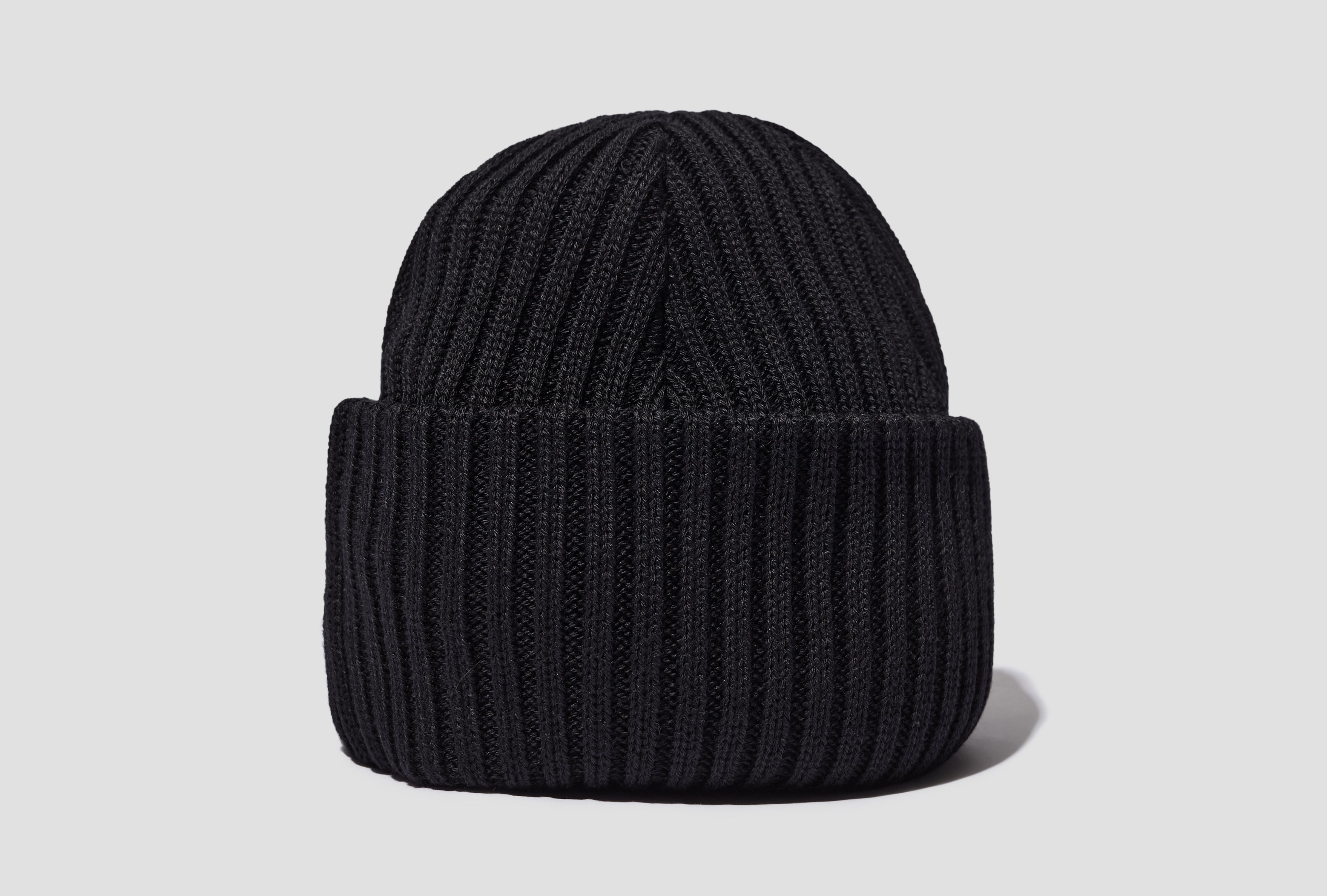 SOLID WOOL KNIT CAP BN-25FI-001 Black