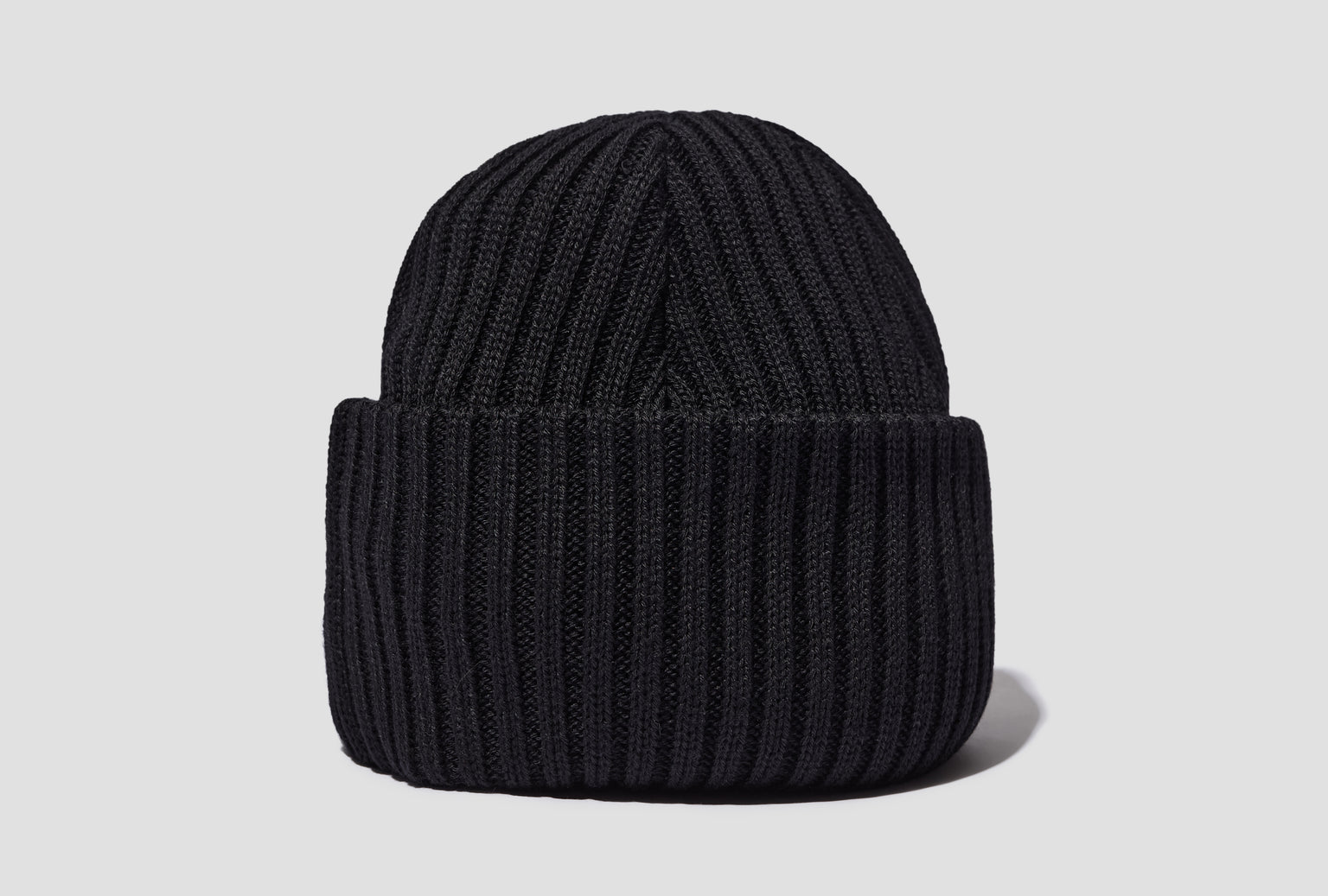 SOLID WOOL KNIT CAP BN-25FI-001 Black