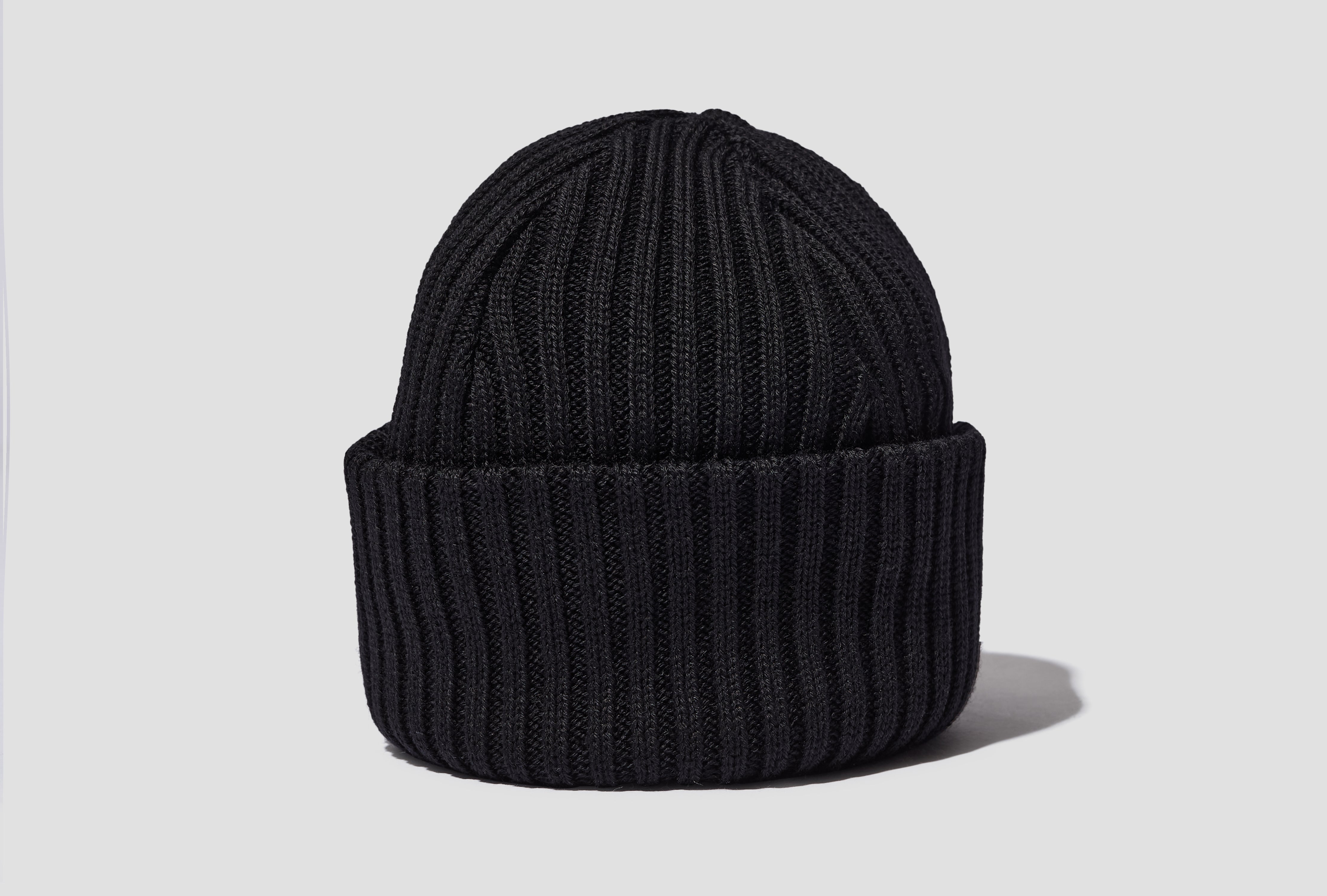 SOLID WOOL KNIT CAP BN-25FI-001 Black