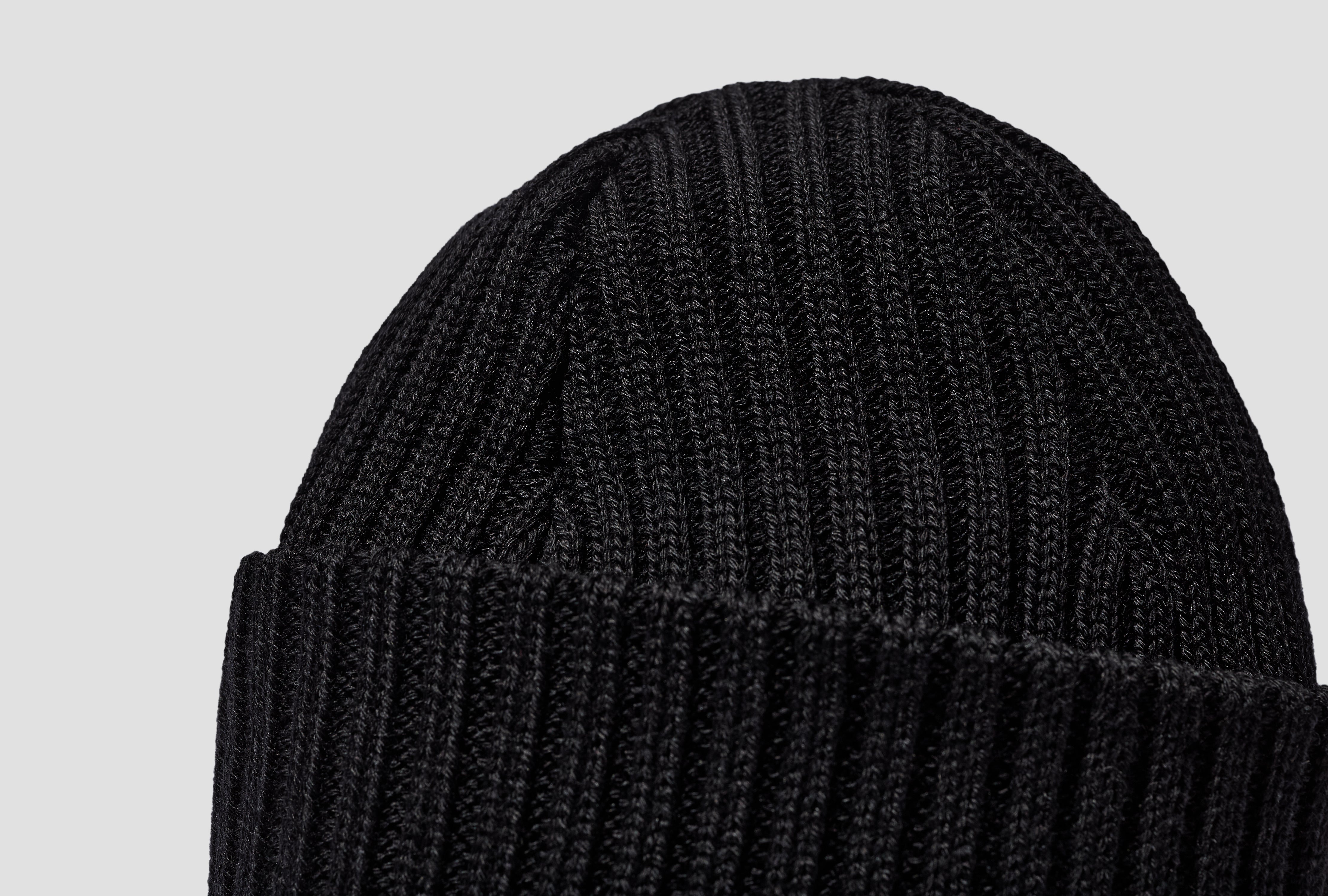 SOLID WOOL KNIT CAP BN-25FI-001 Black