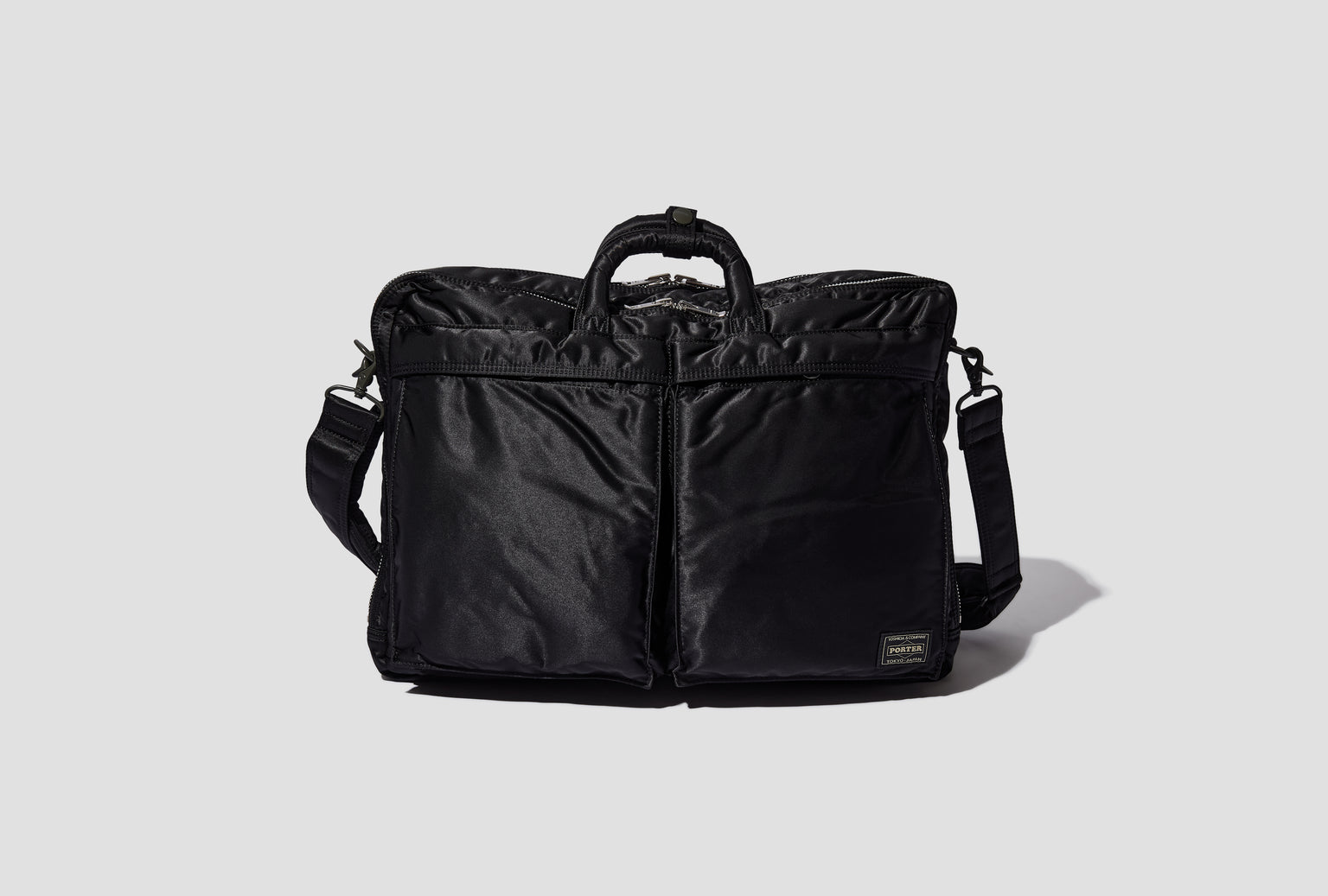 TANKER - 3WAY DOCUMENT BAG (W-ZIP) 622-26107 Black