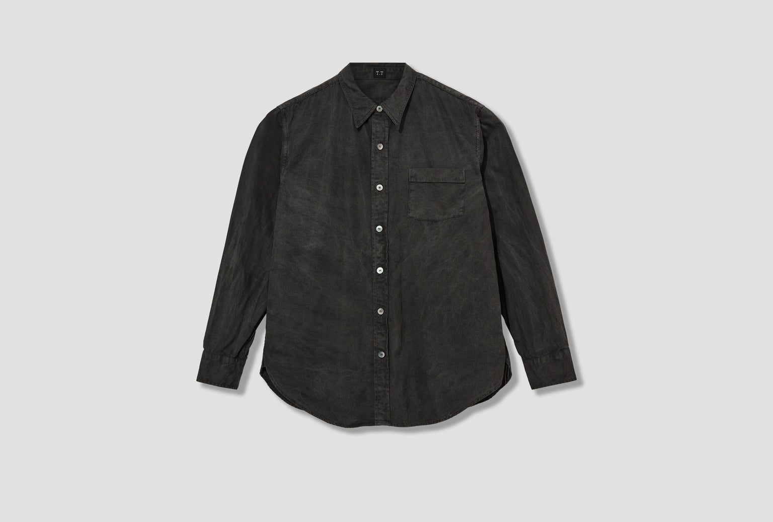 LOT.106 NARROW COLLAR SHIRT - SUMI DYED BLACK TTAW25106
