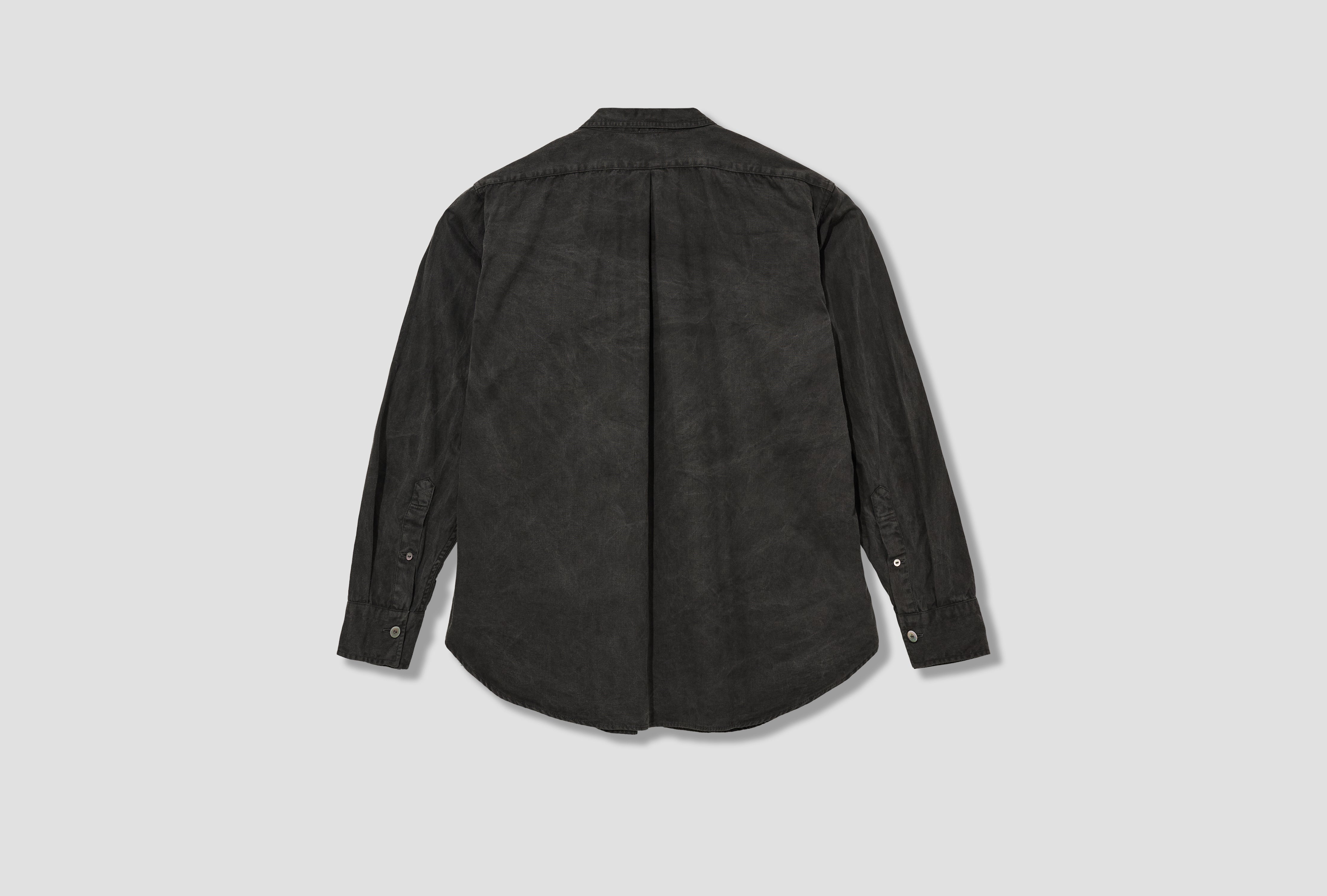 LOT.106 NARROW COLLAR SHIRT - SUMI DYED BLACK TTAW25106