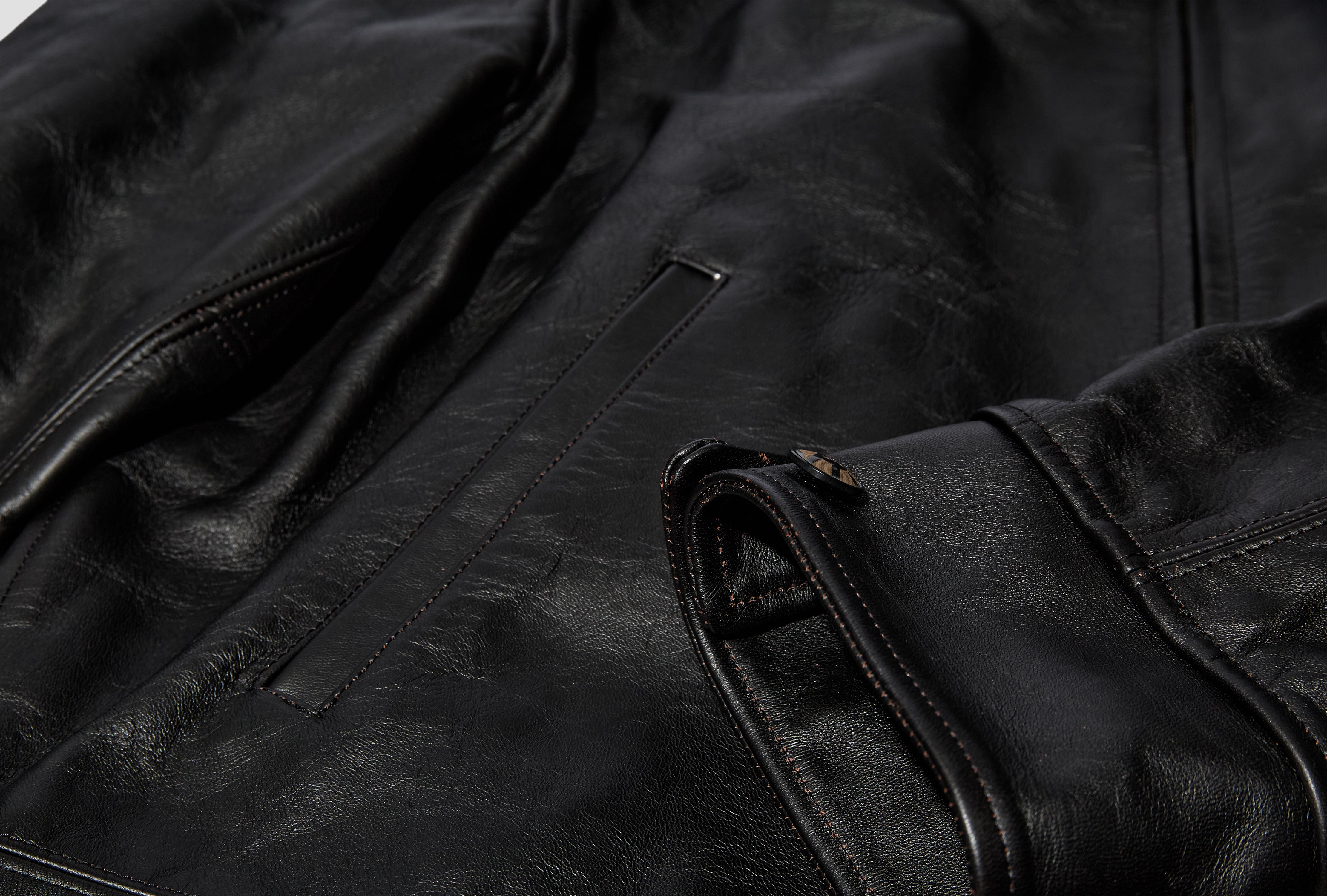 LOT.802 COSSACK LEATHER JACKET - BLACK TTAW25802