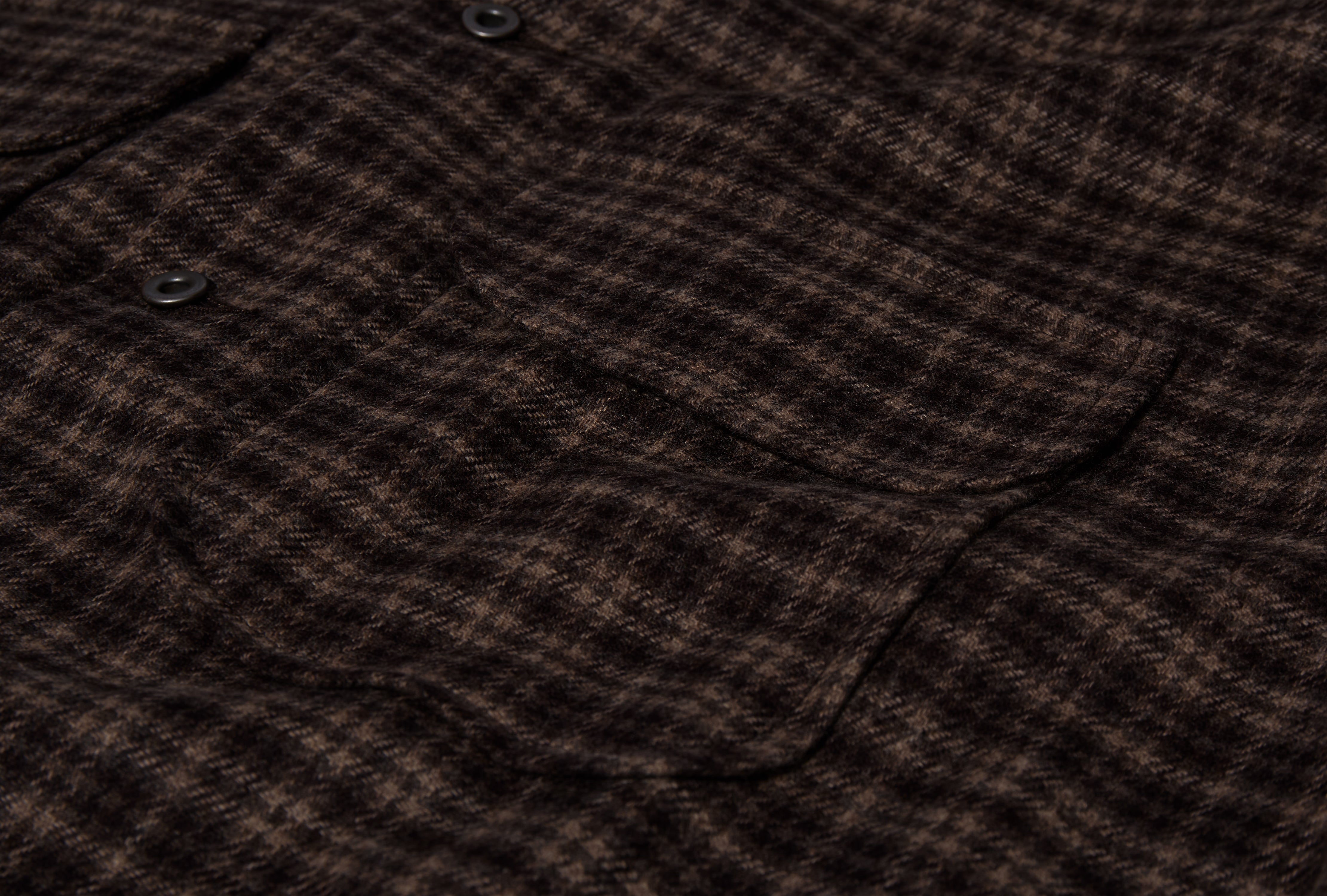 BIG SHIRT - KASURI WOOL CHECK / BROWN/BEIGE/NAVY
